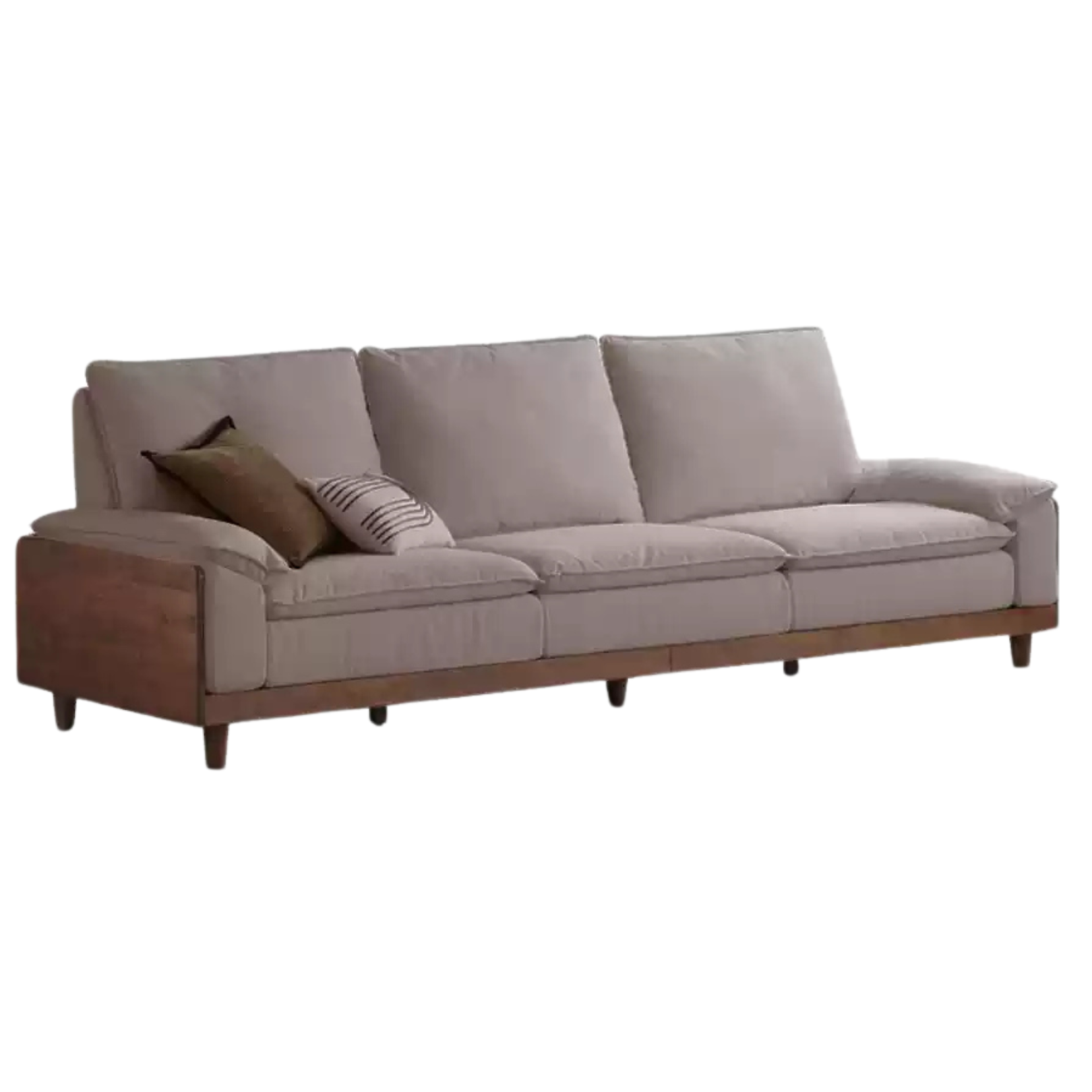 Premium Black Walnut & Ash Solid Wood High Back Sofa - Modern Farmhouse Living Room Furniture for Comfortable Seating & Relaxation - Perfect for Home, Office, or Lounge Areas