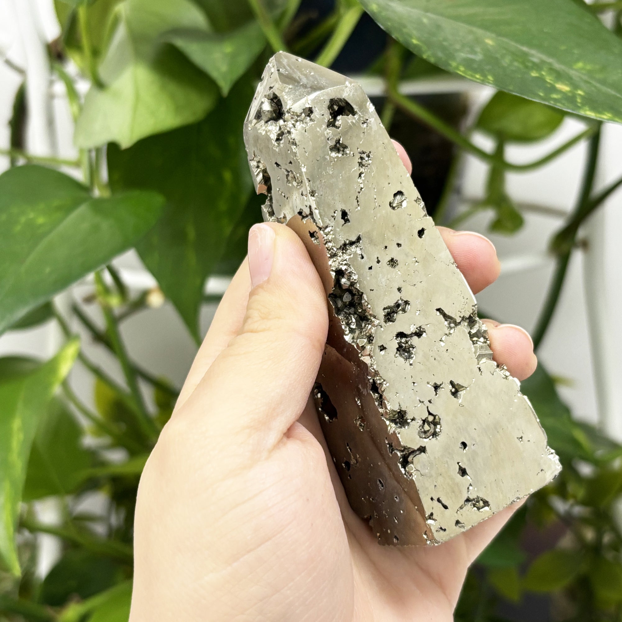 Natural Pyrite Crystal Obelisk Tower - Polished Golden Gemstone for Energy Healing, Protection & Home Décor | Perfect for Meditation, Feng Shui & Crystal Display Collections
