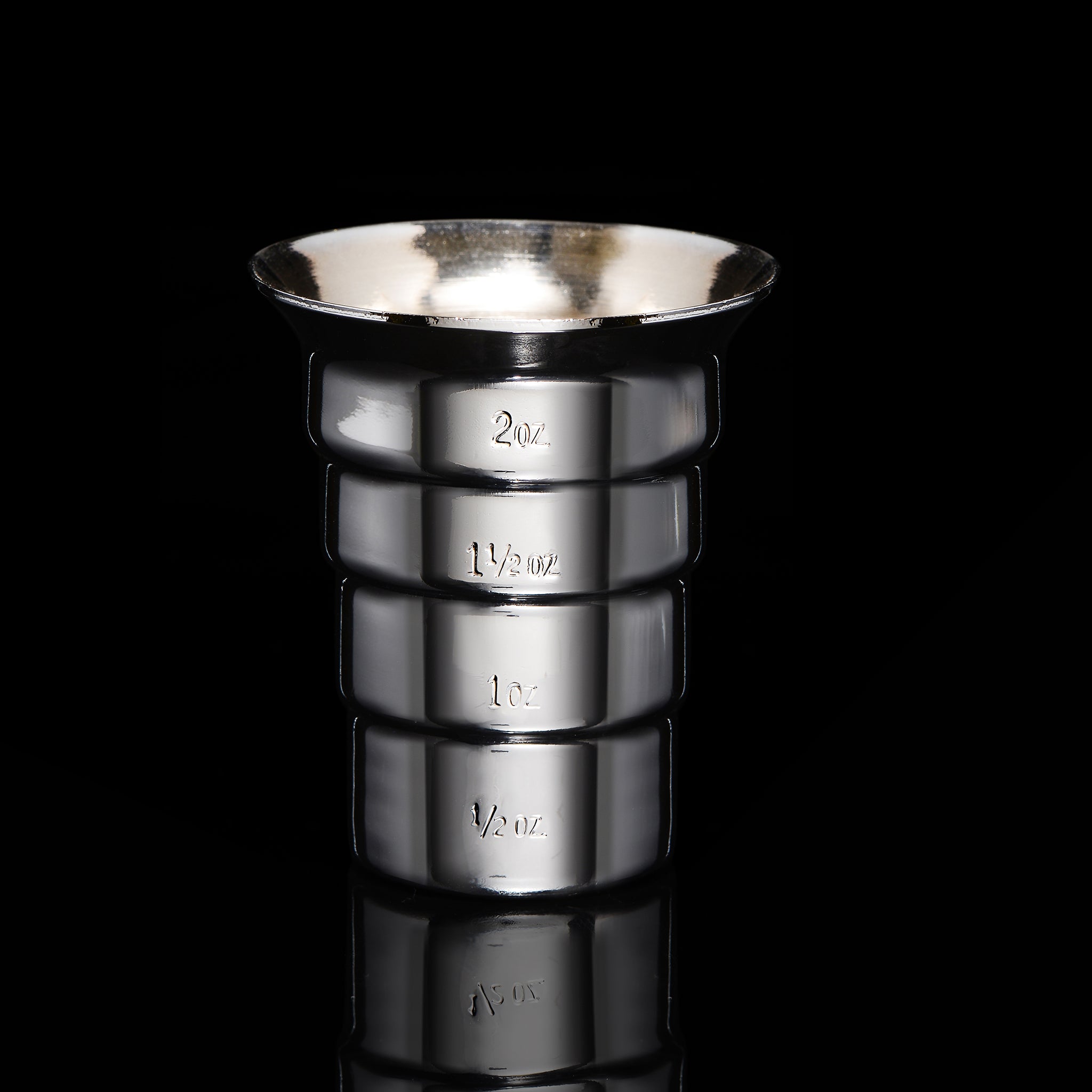 Premium 2oz Stainless Steel Stepped Jigger - No Handle - Essential Bar Tool for Mixing Cocktails, Measuring Liquor, and Crafting Perfect Drinks at Home or Professional Bars