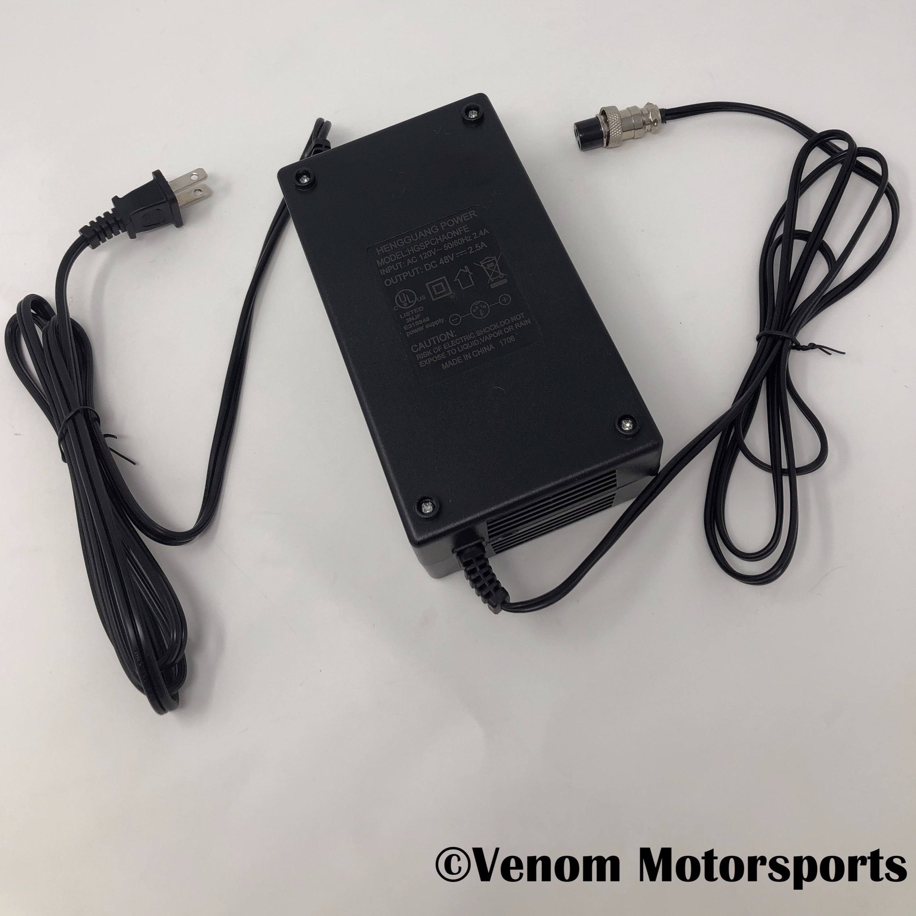 48V 1500W Electric Bike Charger Replacement for Venom E Grizzly - Fast Charging Power Adapter for E-Bike, Scooter & Mobility Scooters - Perfect for Commuting, Outdoor Adventures & Daily Use