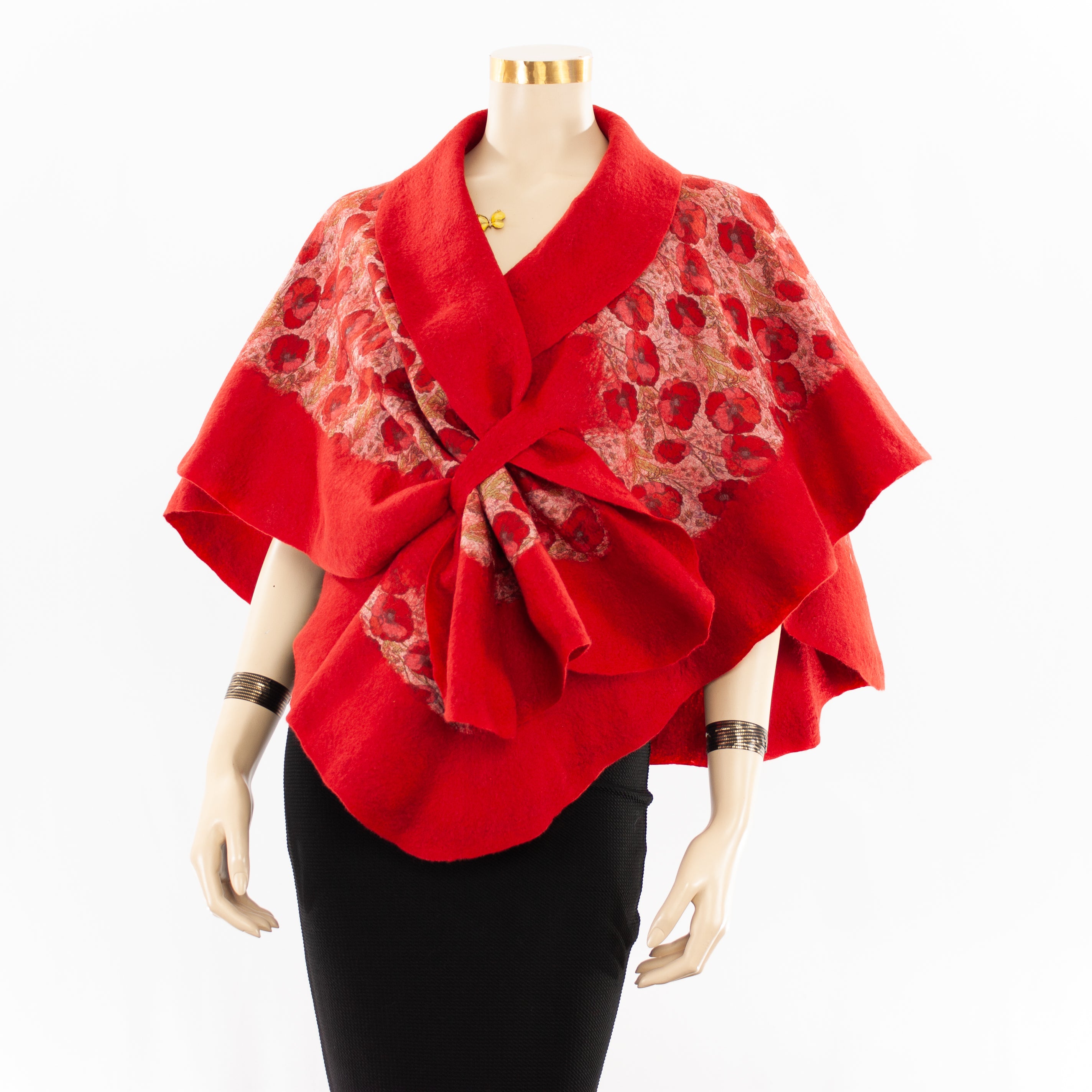 Unique Red Shawl Wrap SW001 - Elegant & Stylish for Women - Perfect for Parties, Weddings & Evening Events