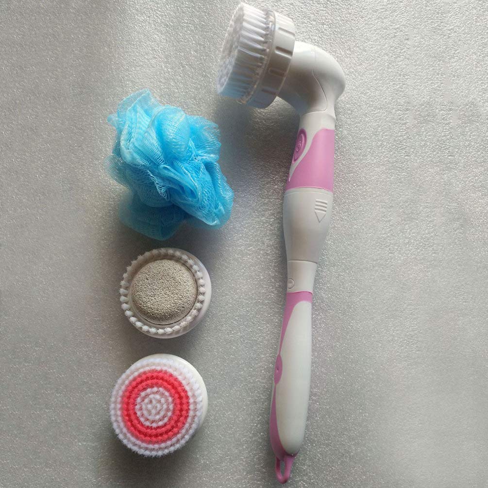 Exfoliating Bath Brush with Handle - Pink Body Scrubber for Smooth Skin, Massage & Cleansing - Perfect for Shower, Spa & Facial Exfoliation