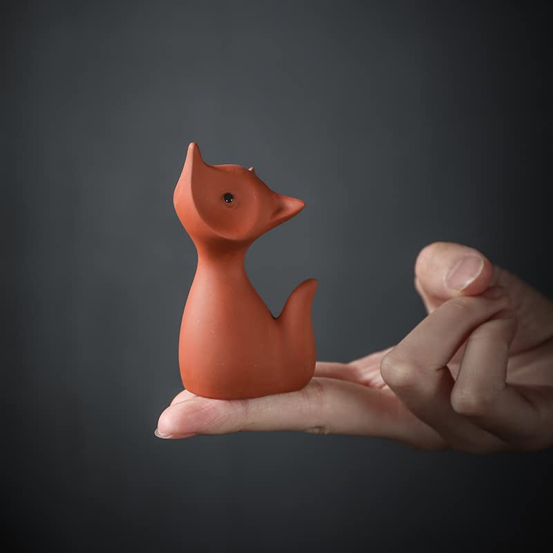 Handmade Purple Clay Fox Tea Pet for Kung Fu Tea Tray - Tea Ceremony Decor