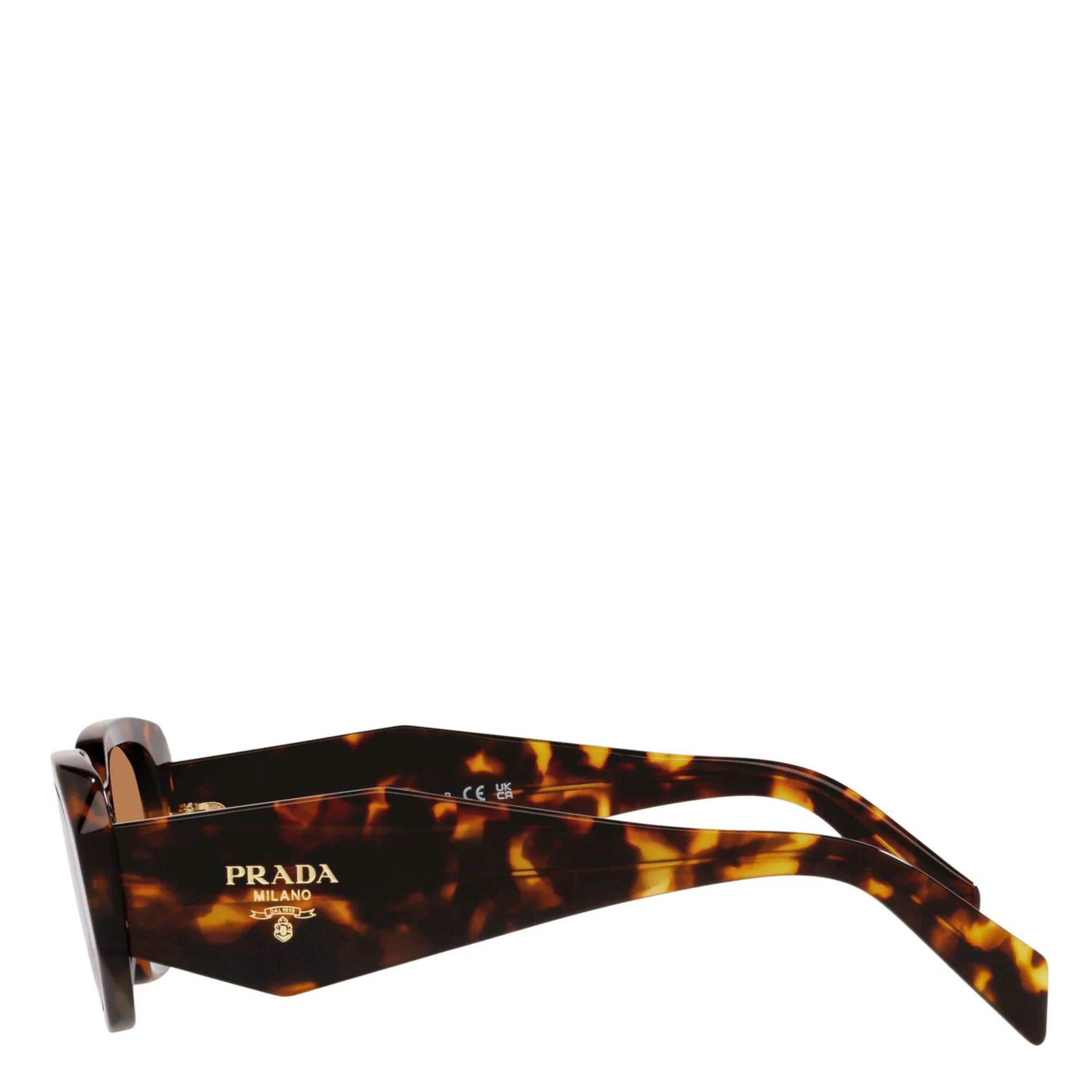 PRADA PR017WS Symbole Rectangular Sunglasses - Honey Tortoise Frame with UV Protection - Perfect for Beach, Driving & Fashion Outfits