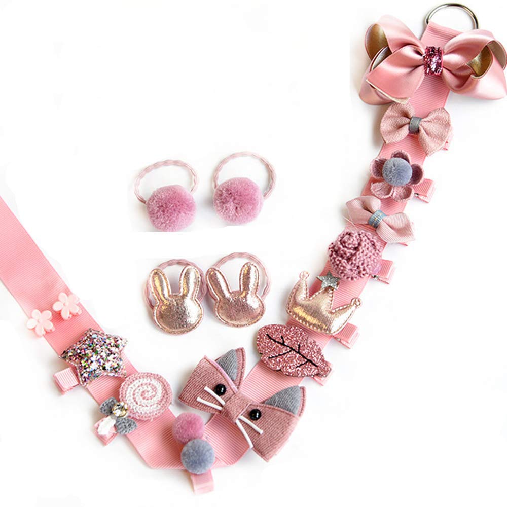 36 Pack Cute Baby Girls Hair Clips & Bows Set - Elastic Hair Bobbles, Ponytail Holders, Hair Pins for Toddlers, Teens & Kids - Perfect for School, Parties & Daily Hair Styling