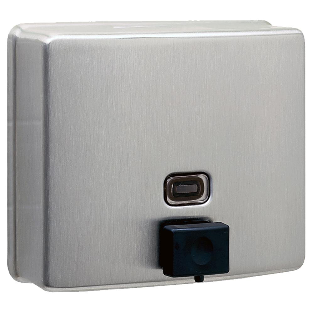 Bobrick B818615 ConturaSeries 40 oz. Surface Mounted Soap Dispenser - Satin Finish | Commercial Restroom & Public Washroom Hand Soap Dispenser for High Traffic Areas
