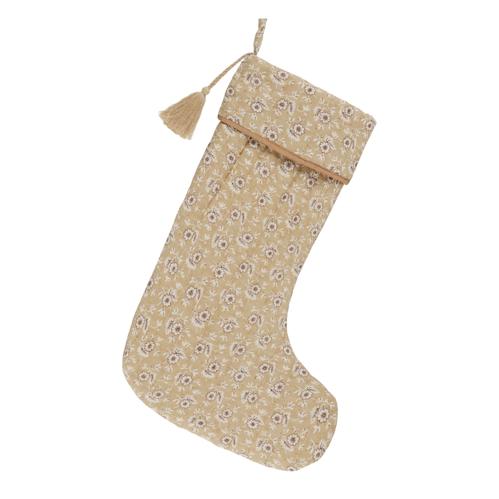 Golden Fields Christmas Stocking - Elegant Gold Holiday Decor for Fireplace Mantel, Tree, and Festive Home Decorations
