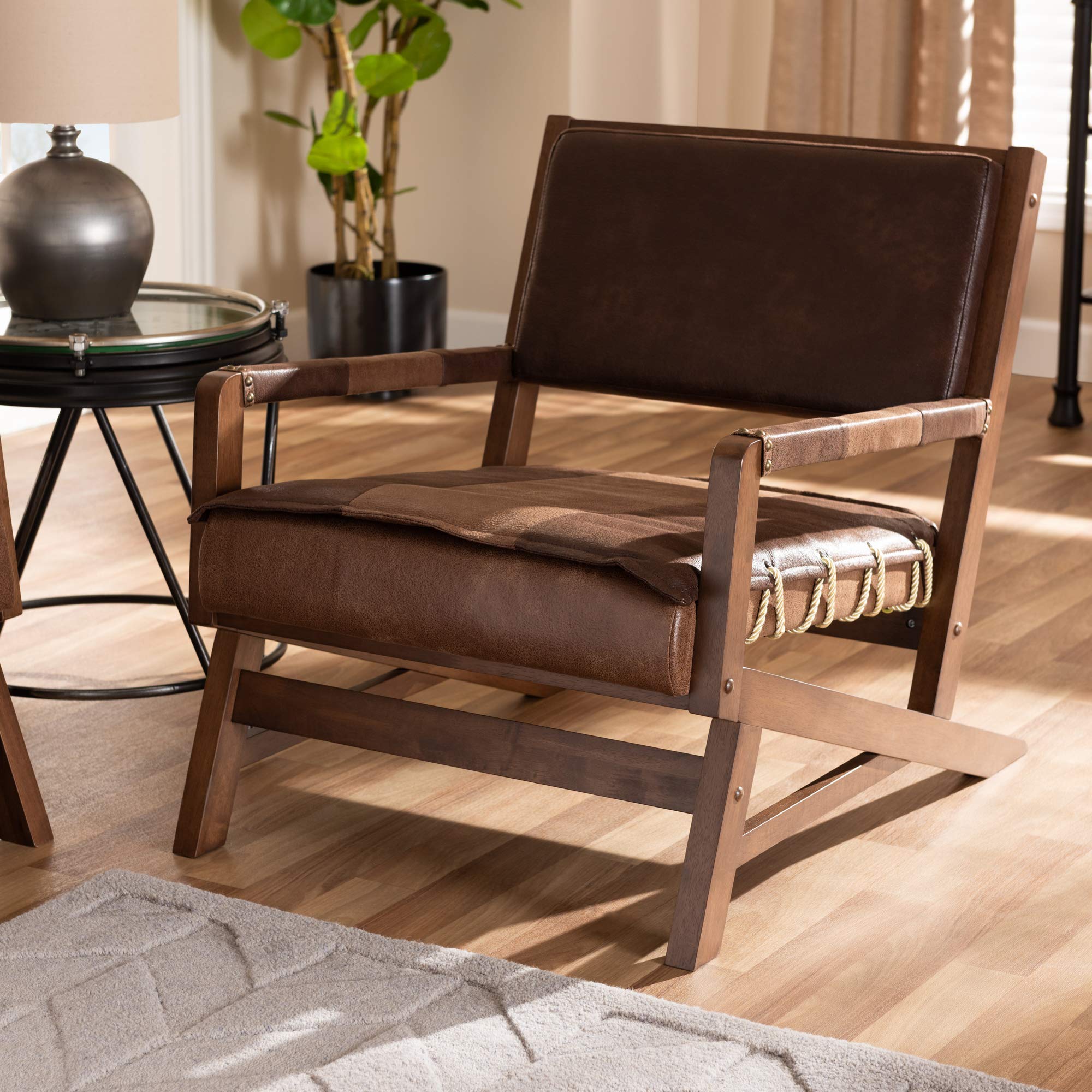 Baxton Studio Chairs - Modern Brown/Walnut Wooden Office Chair for Home & Workspace - Ergonomic Design for Comfortable Working & Studying