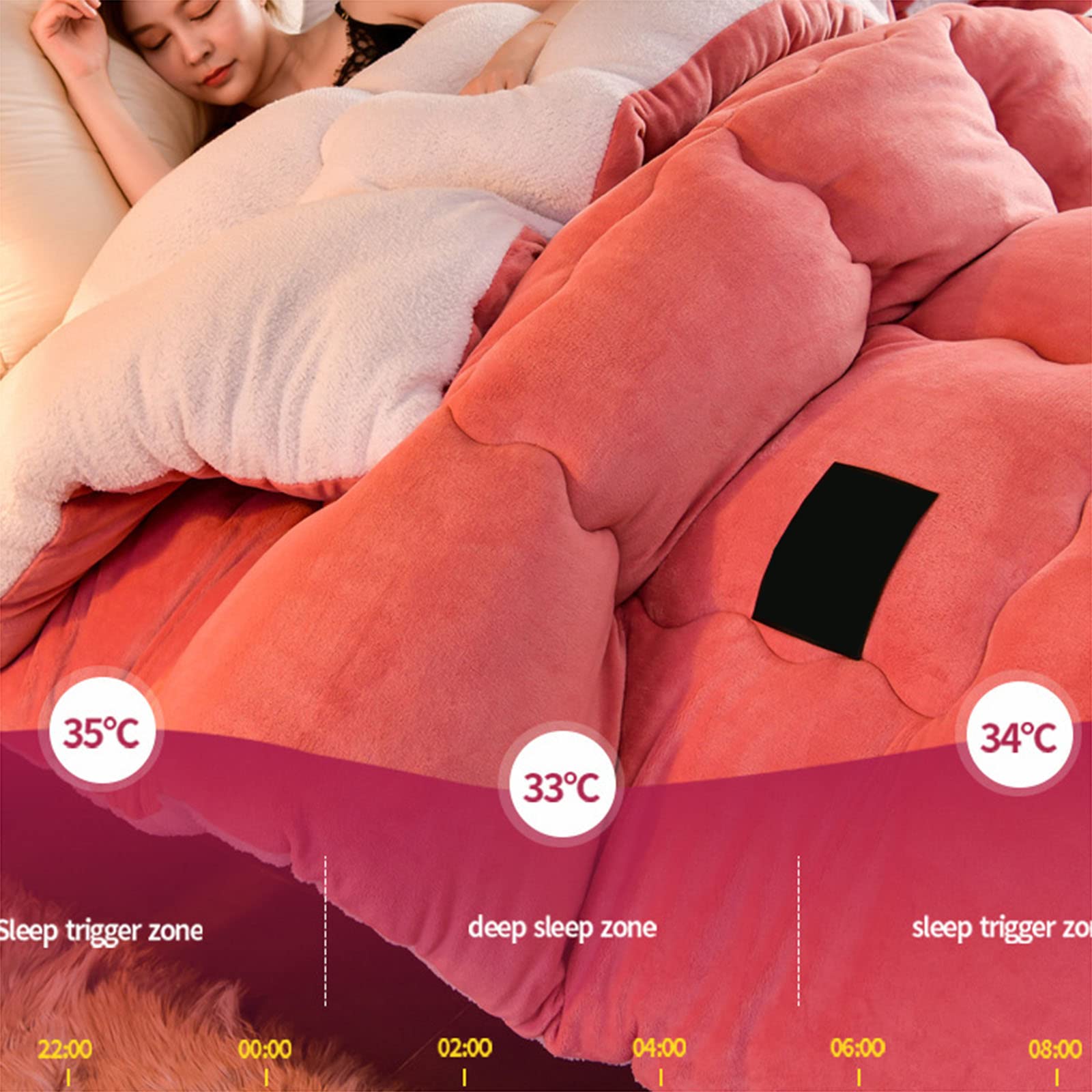 All-Season Quilted Cotton Duvet Insert - Twin Size Winter Comforter (200x230cm, 5kg) | Soft & Warm Thickened Lamb Cashmere Blanket for Bedroom | Perfect for Cold Weather, Guest Rooms & Cozy Nights