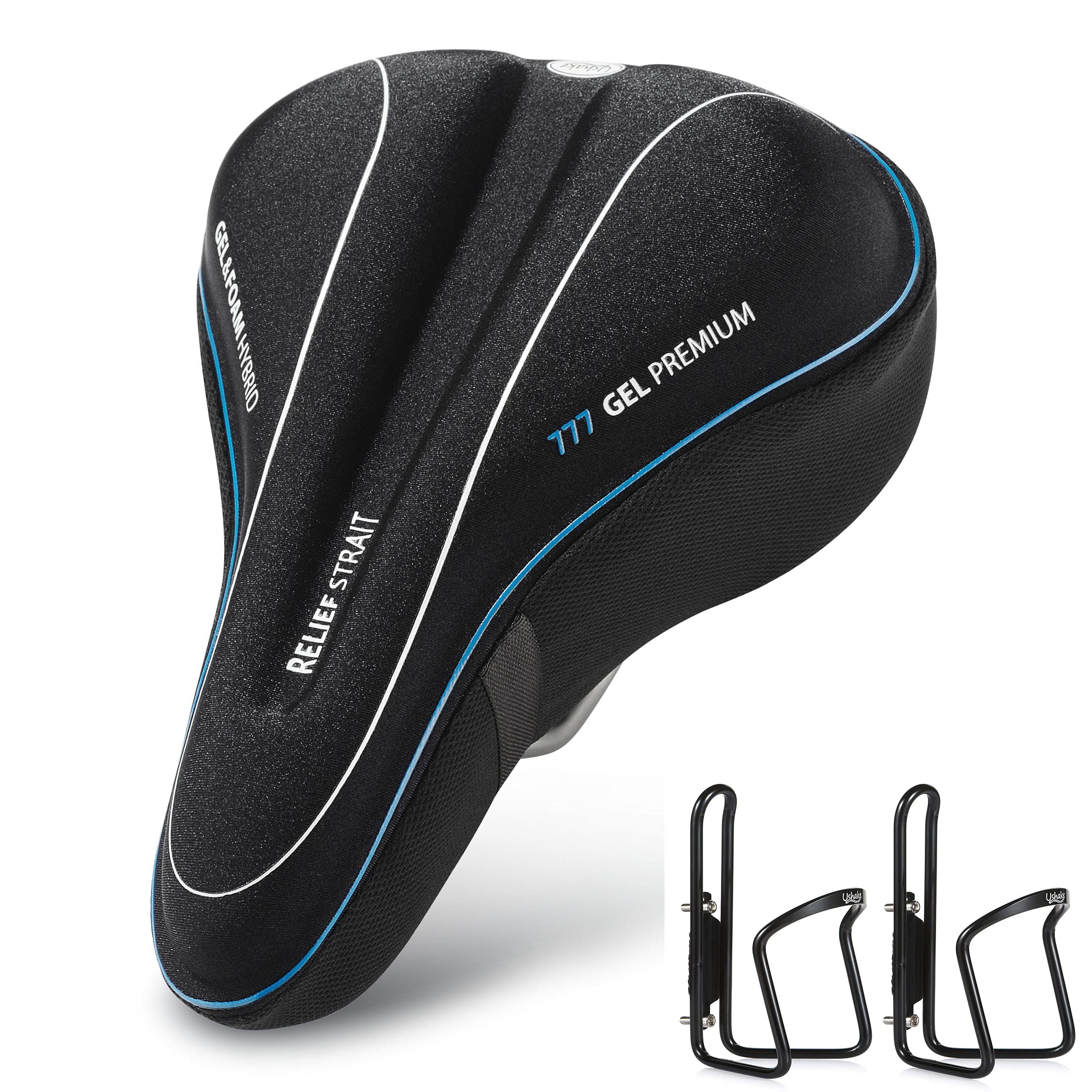 USHAKE Waterproof Bike Seat Cover & Bike Water Bottle Cage Set - Durable Cycling Accessories for Mountain & Road Bikes | Perfect for Commuting, Exercise & Outdoor Adventures