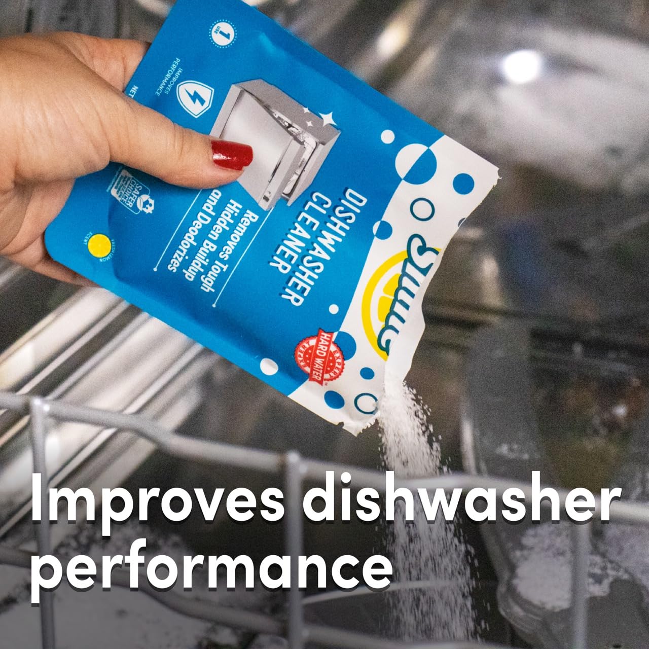 Lemi Shine Natural Dishwasher Cleaner & Deodorizer - Citric Acid Powered, Fresh Lemon Scent (1 Count) | Deep Cleans & Freshens Dishwashers | Perfect for Kitchen Maintenance & Odor Removal
