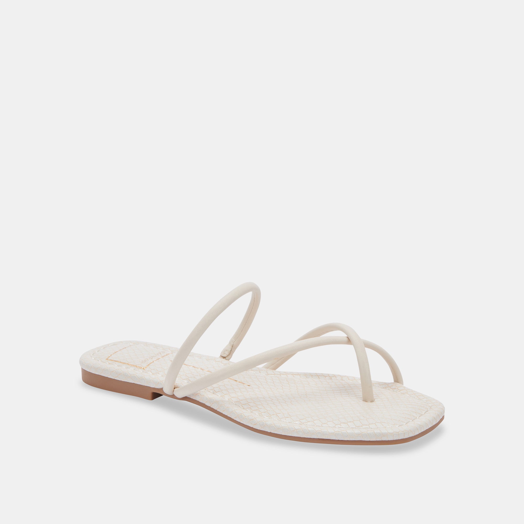 LEANNA Women's Comfortable Sandals - Soft Cream Leather Straps with Cushioned Footbed | Perfect for Beach, Vacation, and Summer Outfits