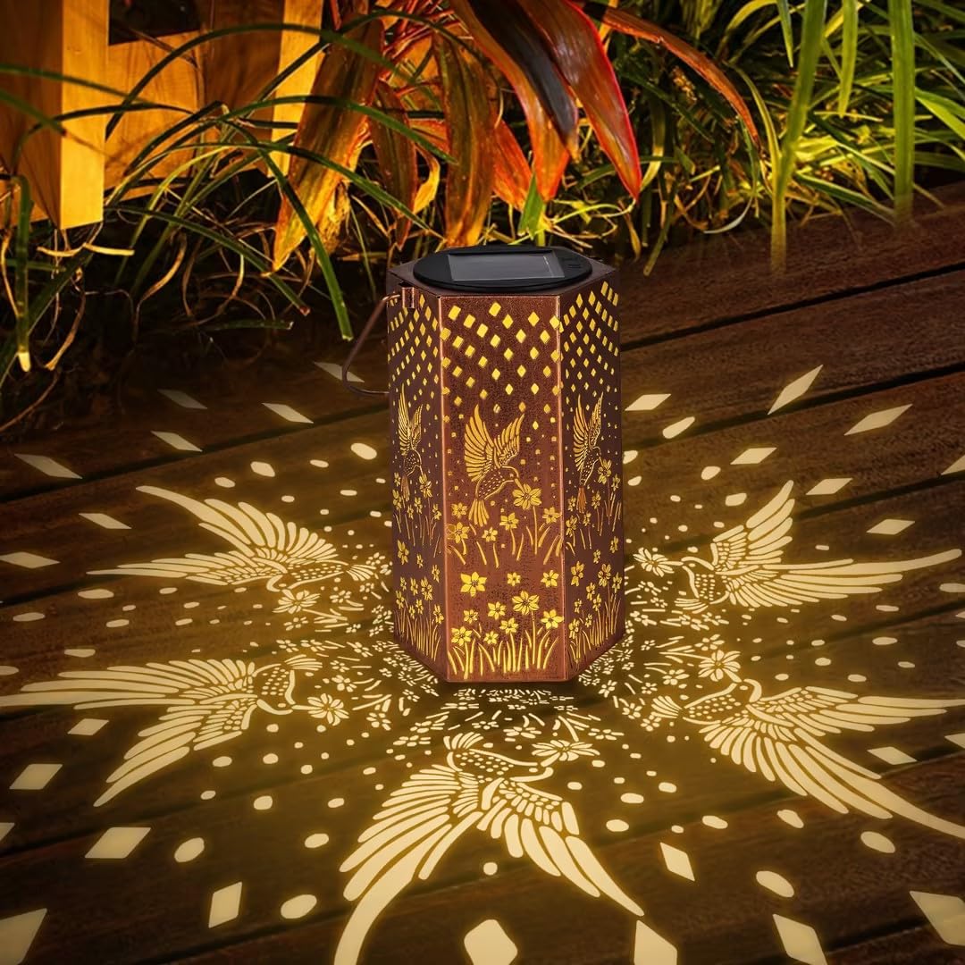 Solar Powered Hummingbird Lanterns - Waterproof Outdoor Hanging Lights for Garden, Patio, Yard & Balcony Decor | Perfect Gift for Women, Men, Mom on Birthday & Mother's Day | Ideal for Outdoor Parties, Romantic Evenings & Backyard Ambiance