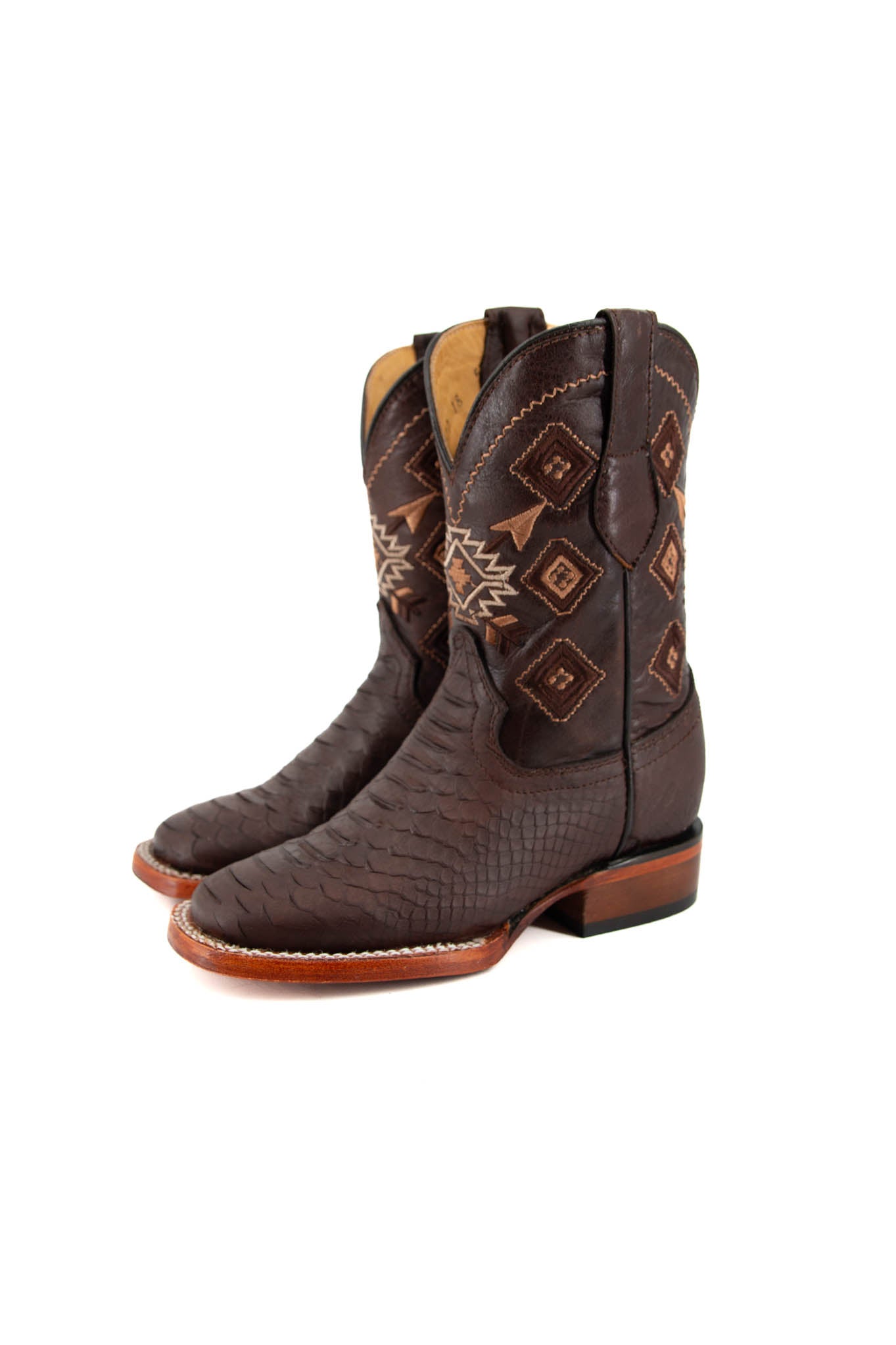 Kids' Cowboy Boots - Pro Rodeo Style with Python Print | Western Boots for Boys & Girls | Perfect for Rodeo Events, Halloween Costumes & Western Fashion