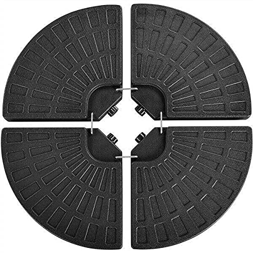 Siness 4-Piece 13L Cantilever Offset Umbrella Base with Interlocking Fillable Plates - Heavy Duty Outdoor Umbrella Stand for Patio, Garden, Poolside & Backyard (Stable Support for Large Market Umbrellas)
