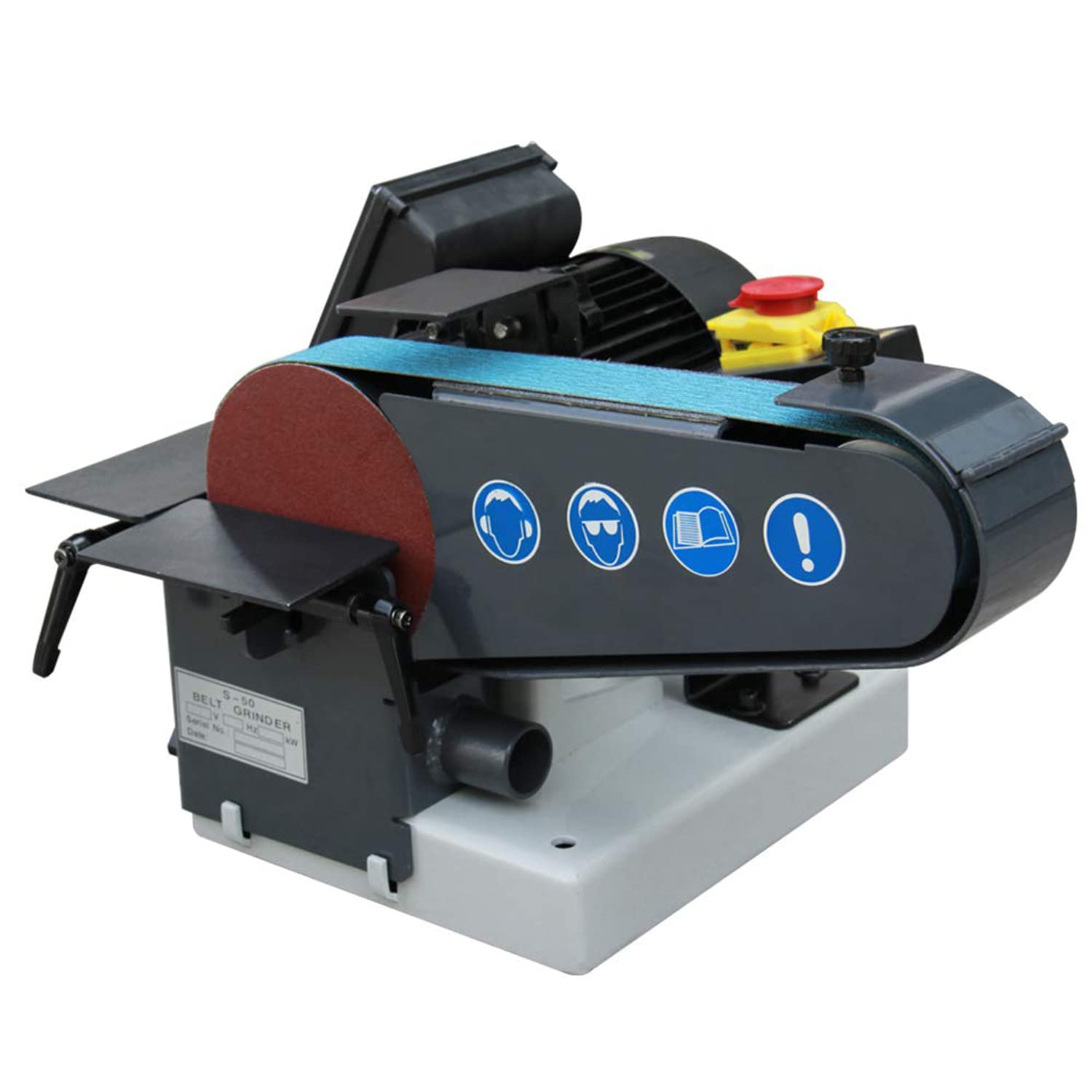 KAKA INDUSTRIAL BG-2 Bench Belt & Disc Sander - 750W Motor, 4400 FPM Belt Speed, 2