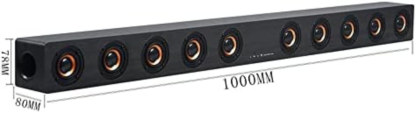 Wooden TV Sound Bar with 6 Sound Effects, 8 Speakers, 40W Wireless Bluetooth, Full Range 2 Woofer, Home Theater Acoustic Music Center Soundbar with Remote Control, Grey - Perfect for Living Room, Bedroom, and Office
