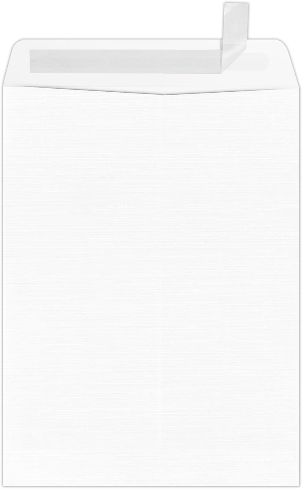 Premium LUXPaper 9 x 12 Open End Envelopes - Self Seal Peel & Press Closure - Elegant White Linen Finish - 80lb Text Weight - Pack of 1,000 for Business Mailing, Wedding Invitations & Office Correspondence