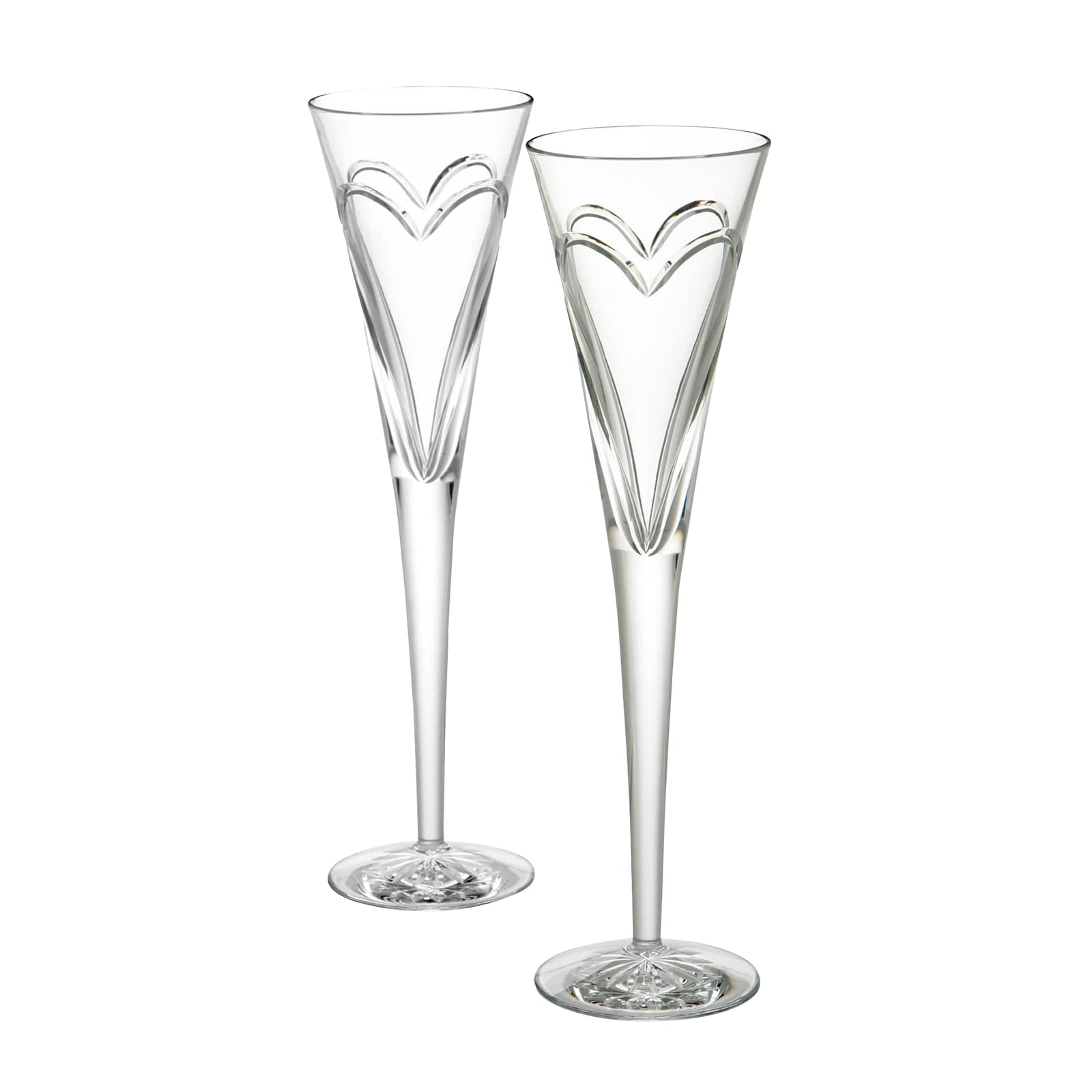 Waterford Wishes Love & Romance Toasting Flute Pair - 2 Elegant Crystal Champagne Glasses for Wedding, Anniversary & Romantic Celebrations - Perfect for Toasts, Proposals & Special Occasions