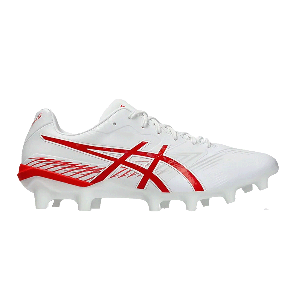 ASICS Swift Strike FG Football Cleats - White/Fiery Red Soccer Shoes for Men | Lightweight & Durable for Turf & Firm Ground | Perfect for Training & Matches