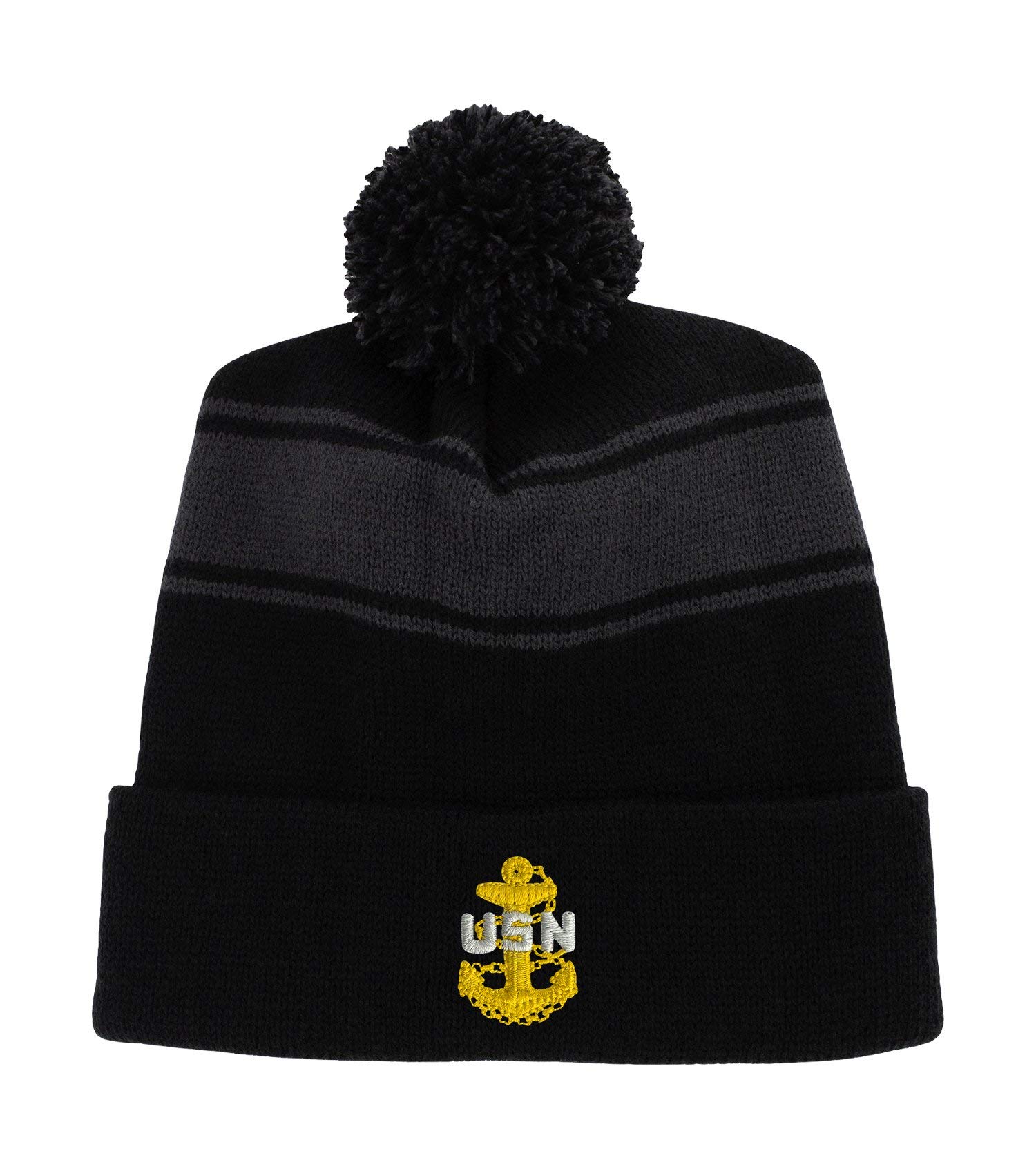 US Navy E7 Chief Petty Officer Embroidered Beanie & Scarf Set - Military Rank Hat & Winter Scarf for Veterans, Navy Pride & Cold Weather