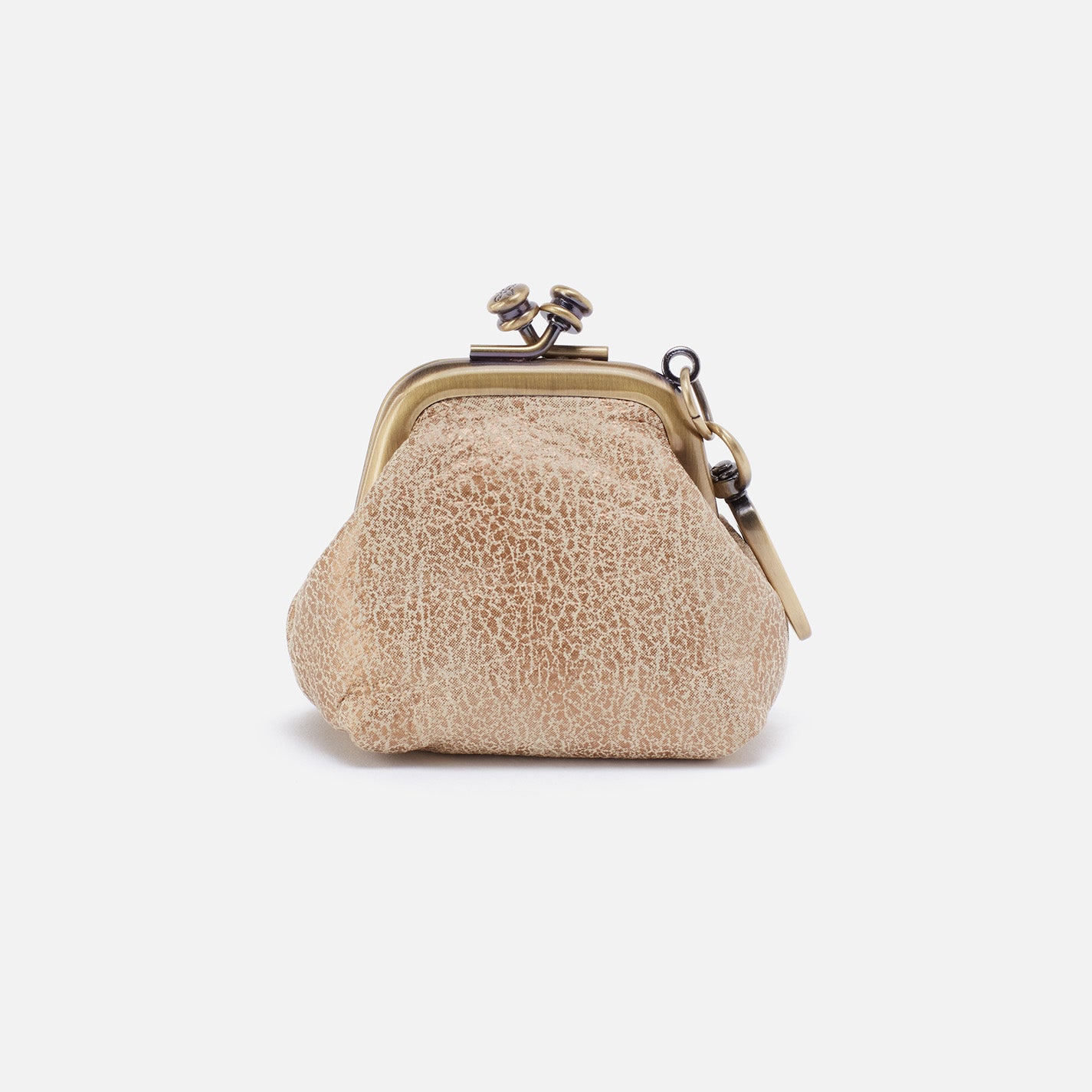 Metallic Leather Run Frame Pouch with Gold Leaf - Stylish Crossbody Bag for Running, Travel & Everyday Use