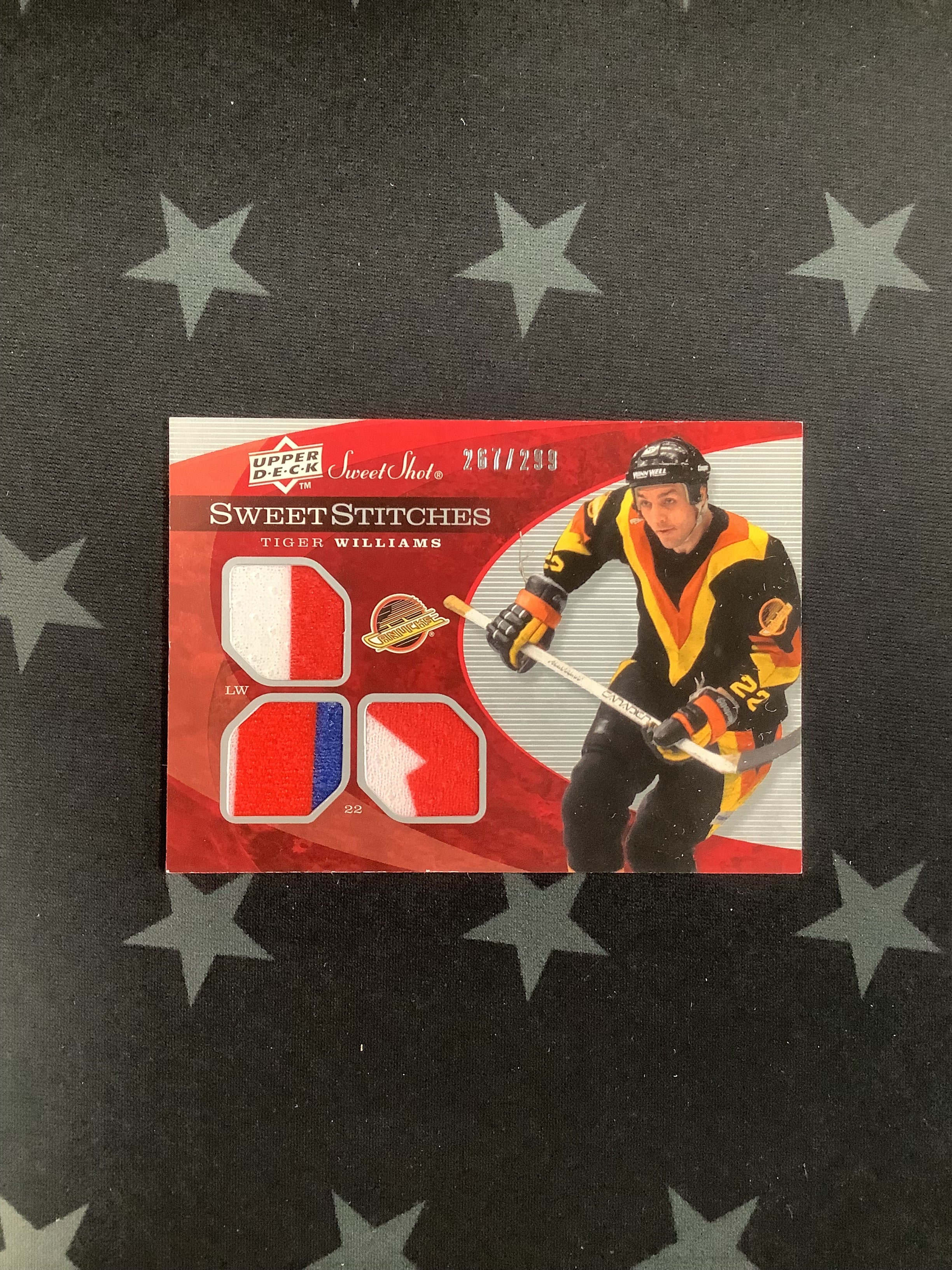 2007-08 Upper Deck Sweet Shot Hockey Sweet Stitches Tiger Williams Patch #SST-TW /299 - Rare Collectible for NHL Fans & Memorabilia Enthusiasts - Perfect for Display, Gifts, and Sports Collections