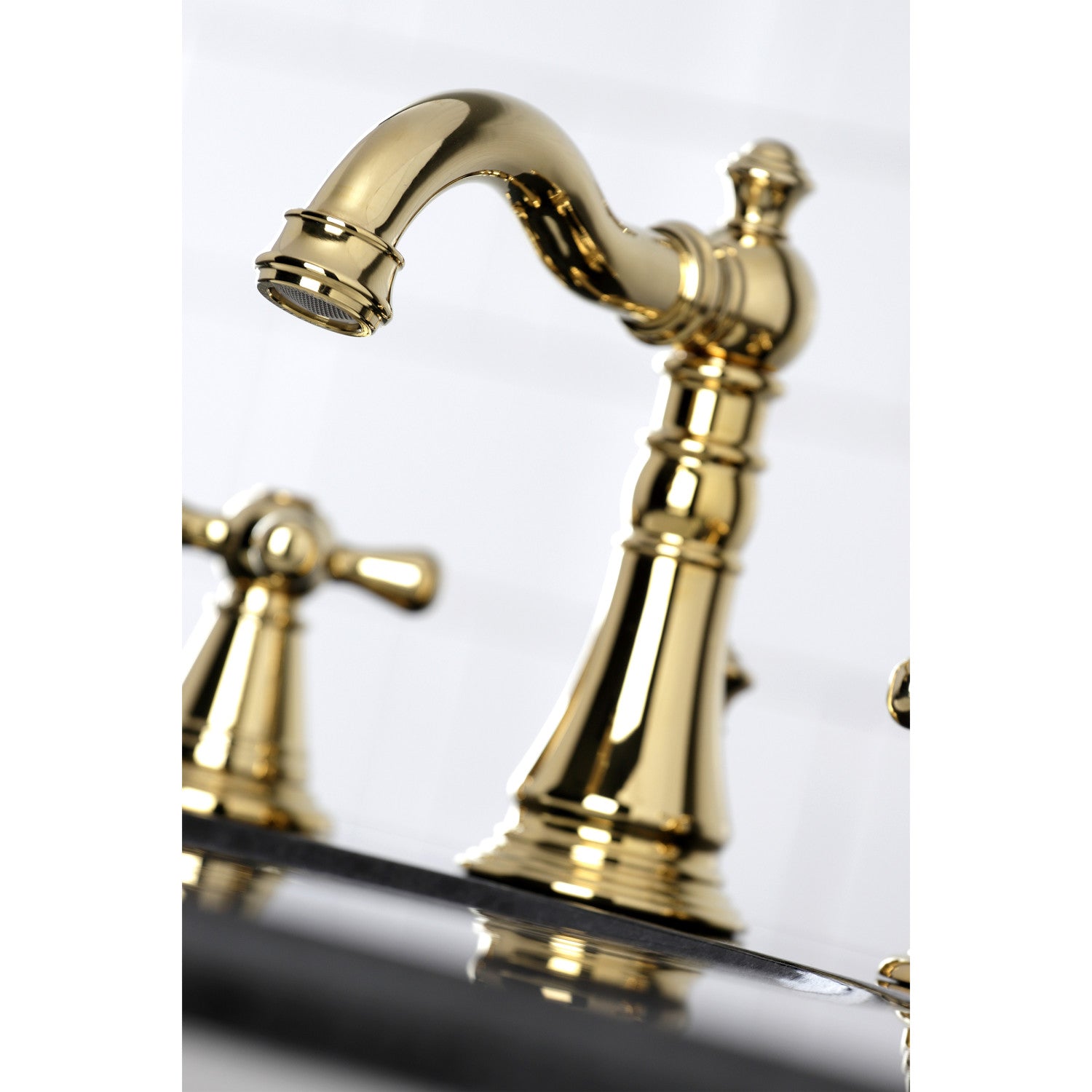 American Classic FSC1972AAX 3-Hole Widespread Bathroom Faucet - Two Handle Deck Mount with Pop-Up Drain - Polished Brass Finish - Perfect for Bathroom Vanity Sink Renovation and Modern Home Decor