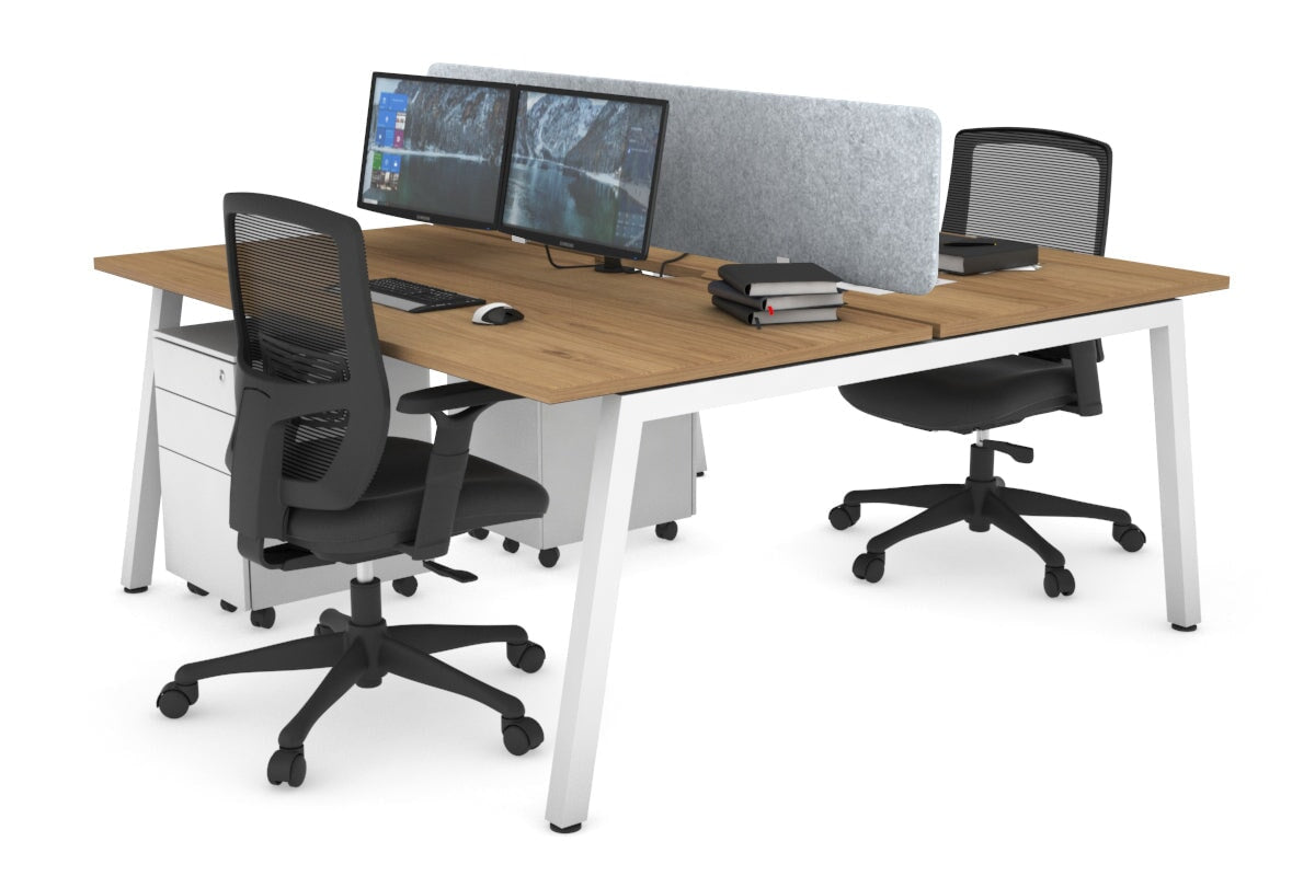 Quadro 2-Person Office Workstation Desk - 1600L x 800W with Cable Management - Perfect for Collaborative Workspaces & Home Offices