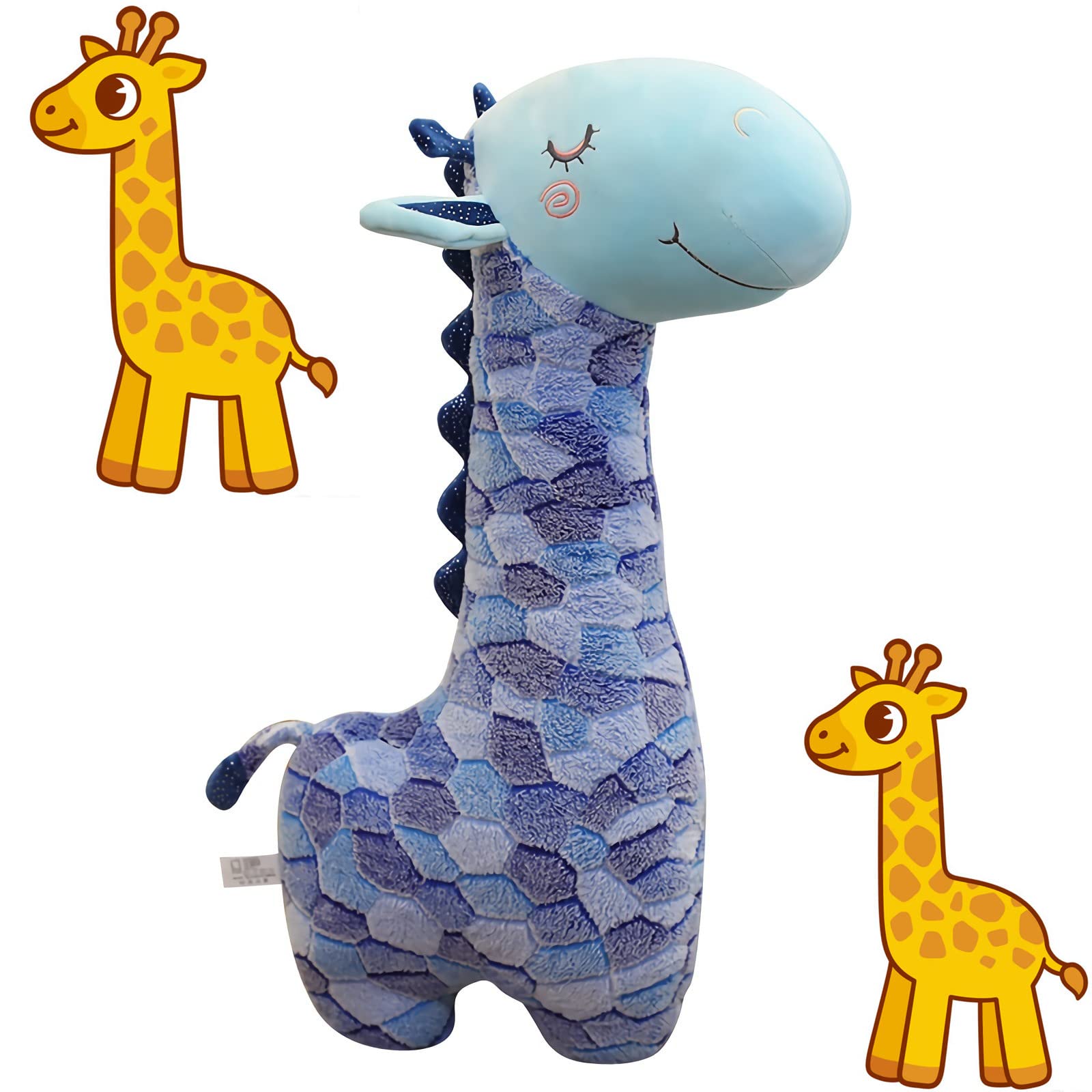 CHDGIOHA Blue Fawn Plush Pillow - Soft Cute Giraffe Stuffed Animal Toy, Large Plush Buddy Gift for Kids & Adults | Perfect for Nursery Decor, Cuddling & Comfort