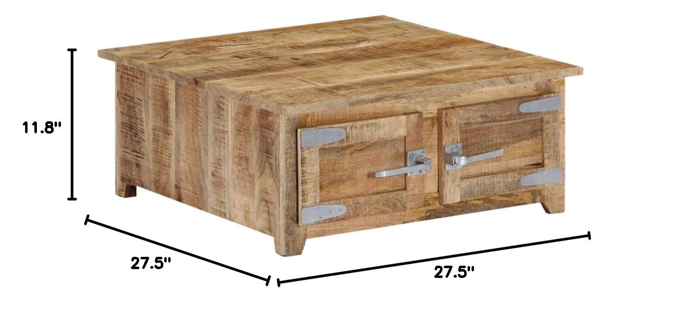 Farmhouse Style Square Coffee Table - 27.6