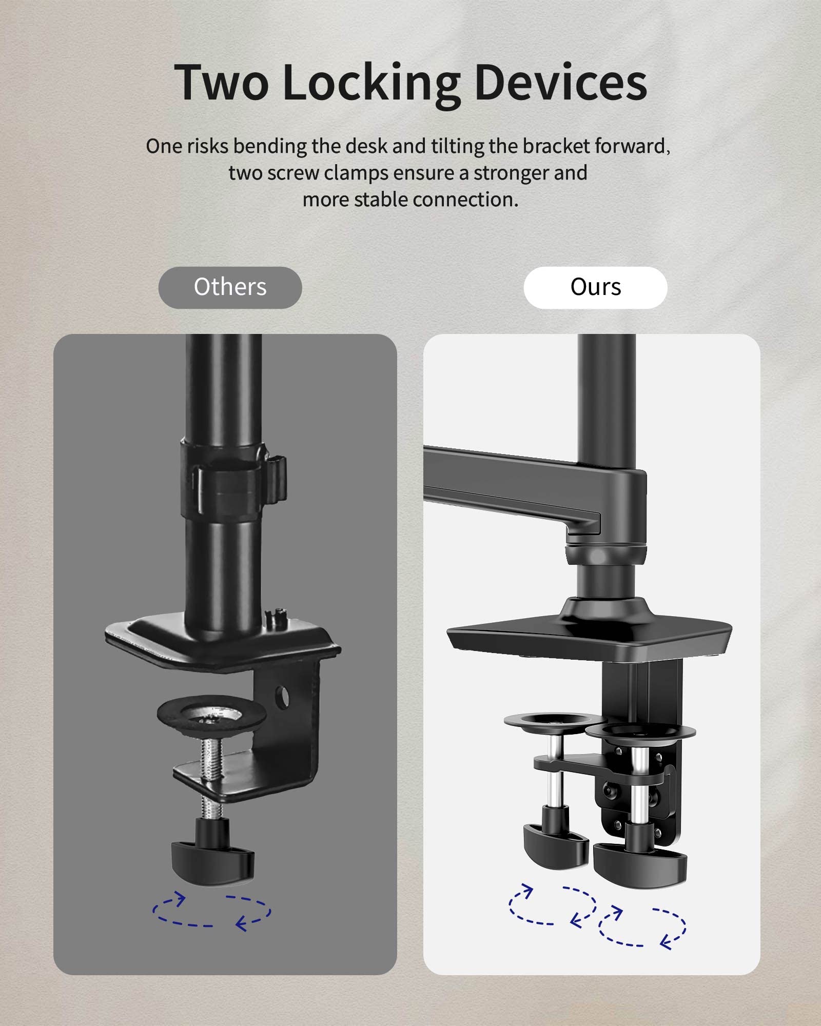 Dual Monitor Stand for 40 Inch Screens up to 25 lbs - Fully Adjustable Aluminum Monitor Arm with C-Clamp & Grommet Base - Black - Perfect for Home Office, Gaming Setup & Workstation Ergonomics