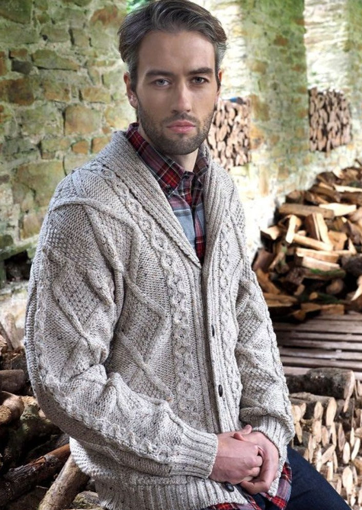 Aran Crafts Button Cardigan for Women - Soft Oatmeal Cable Knit Sweater | Cozy Fall & Winter Fashion | Perfect for Office, Dates, and Casual Outings