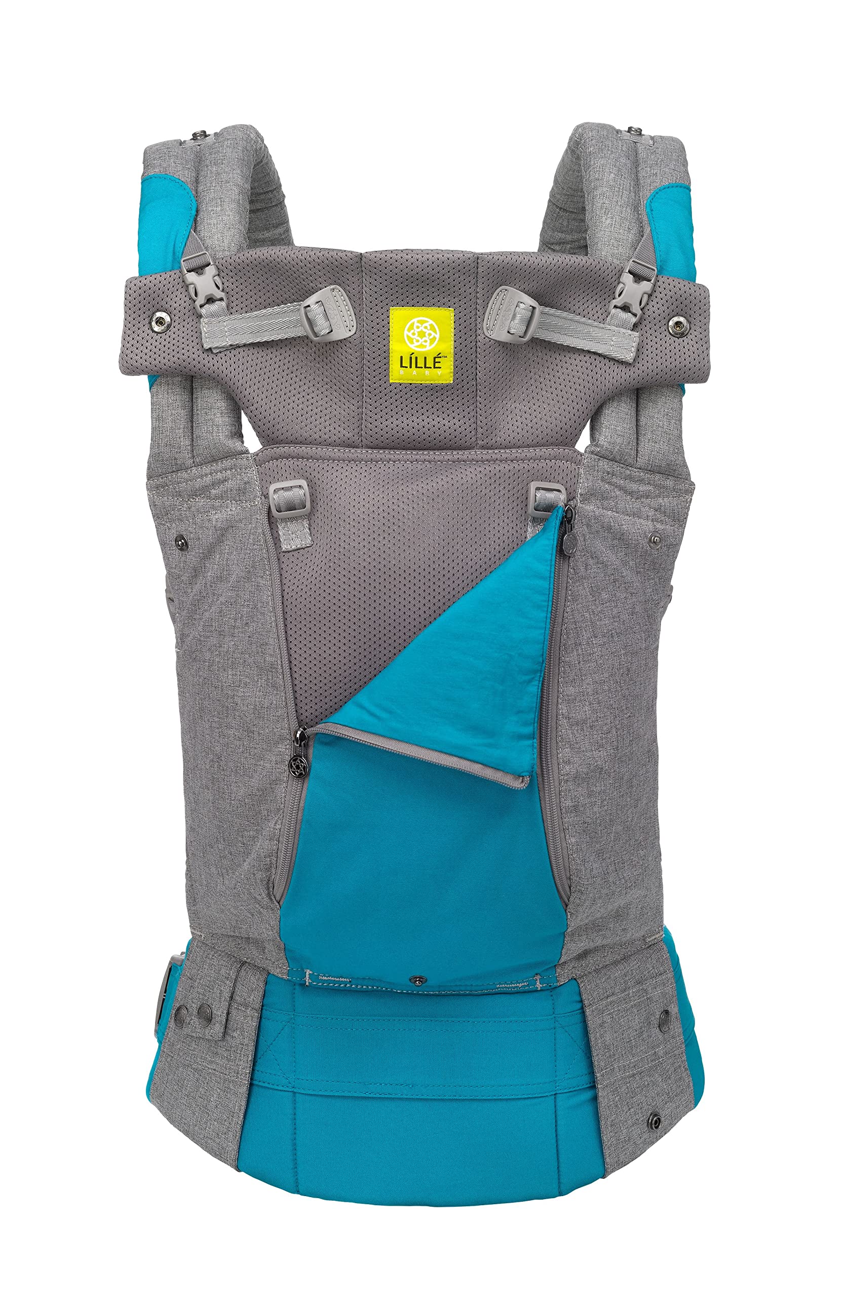 LÍLLÉbaby Complete All Seasons Ergonomic 6-in-1 Baby Carrier for Newborn to Toddler (7-45 lbs) - Adjustable Lumbar Support, 360° Multi-Position Baby Wearing, Inward & Outward Facing - Cool Caribbean - Perfect for Hiking, Shopping & Hands-Free Parenting
