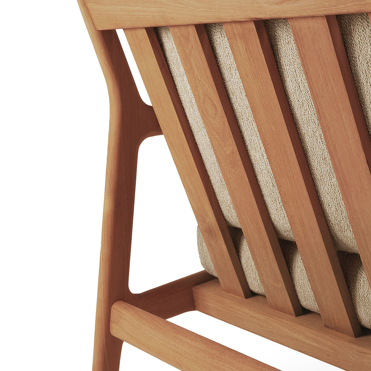 Premium Teak Outdoor Fabric Lounge Chair - Waterproof & UV Resistant for Patio, Poolside, and Garden Relaxation