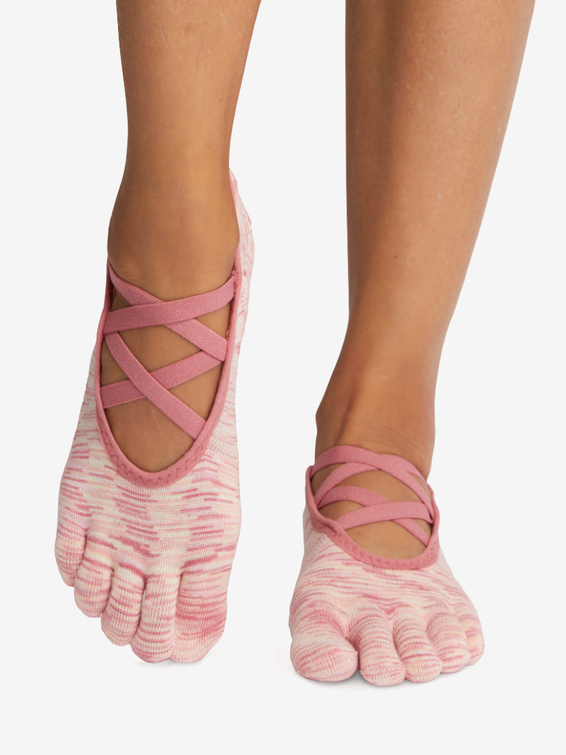 ToeSox Tec Full Toe Elle Grip Socks - Non-Slip Yoga & Pilates Socks for Women - Perfect for Barre, Dance & Fitness Workouts