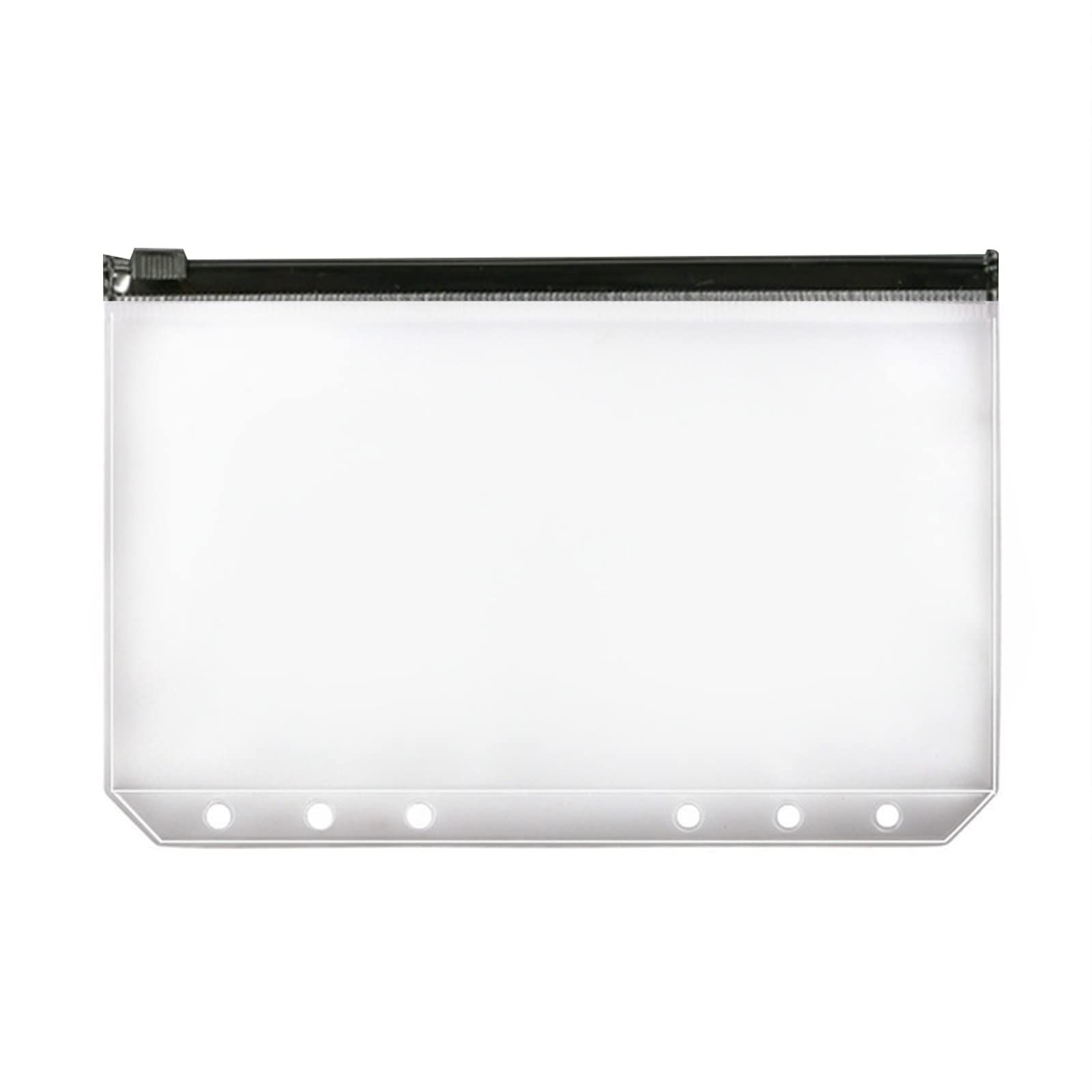 CHBC A6 Size 6-Hole Plastic Zipper Binder Folders - Waterproof Loose Leaf Document Organizer for Notebooks, Cards & Files (4-Pack Black) | Perfect for School, Office & Travel Organization