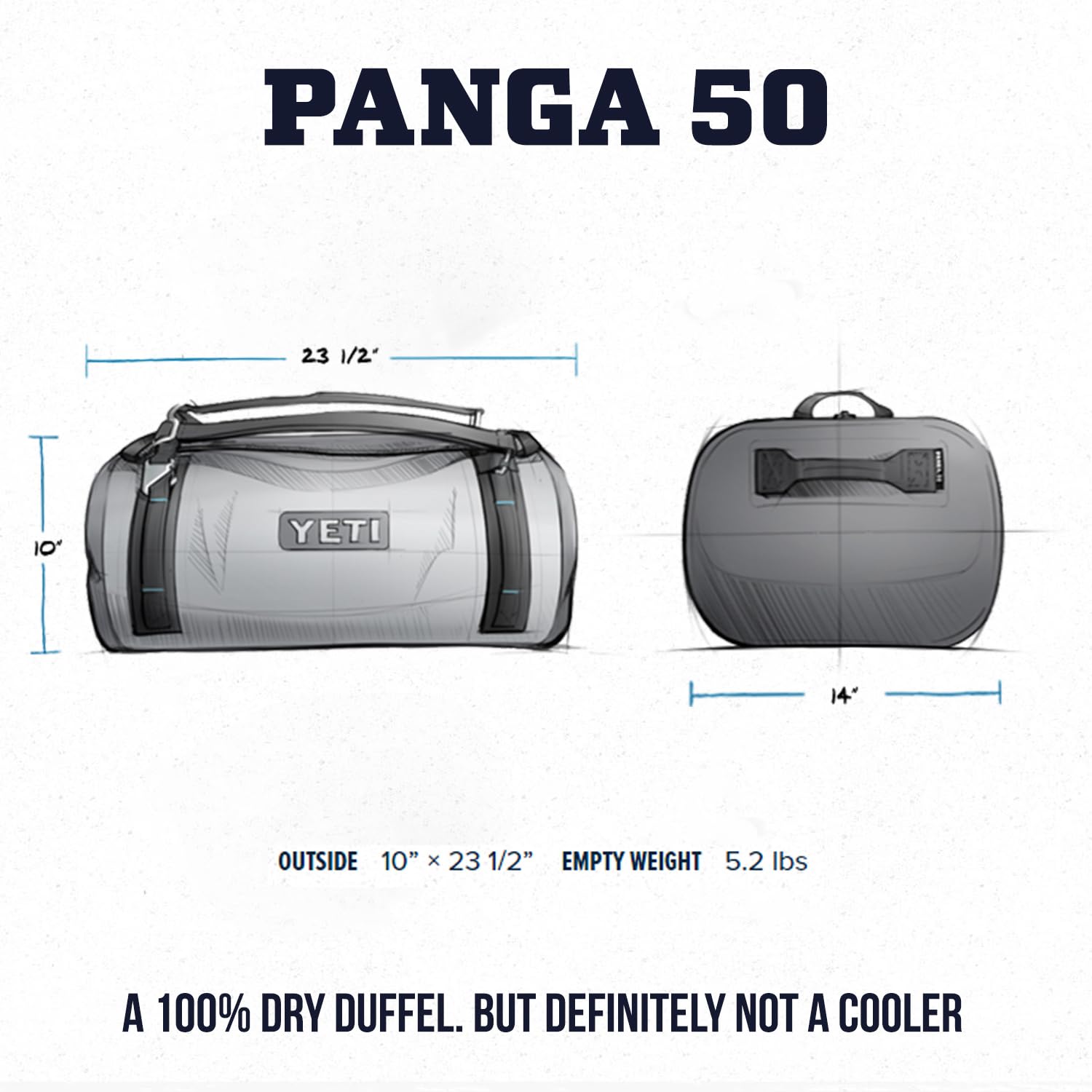 YETI Panga Series Airtight Waterproof Dry Duffel Bag - Submersible Gear Storage for Camping, Boating & Outdoor Adventures
