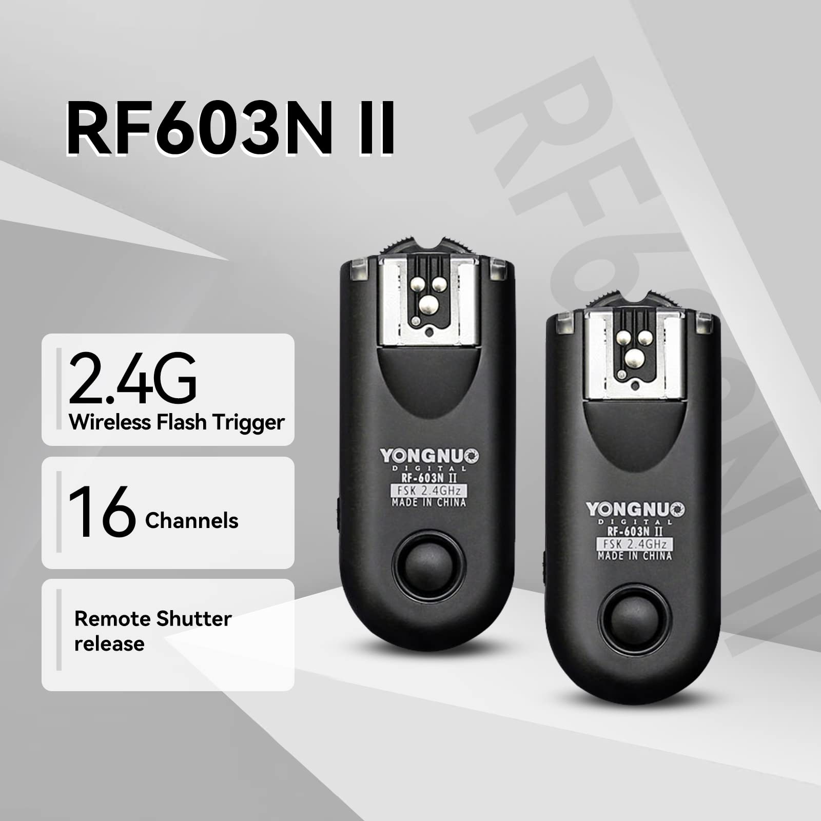 YONGNUO RF-603II N3 Wireless Shutter Release & Flash Trigger for Nikon DSLR Cameras (D90, D600, D7100, D7000, D5100, D5000, D3100, D3000) - Perfect for Remote Photography, Studio Shooting & Group Portraits