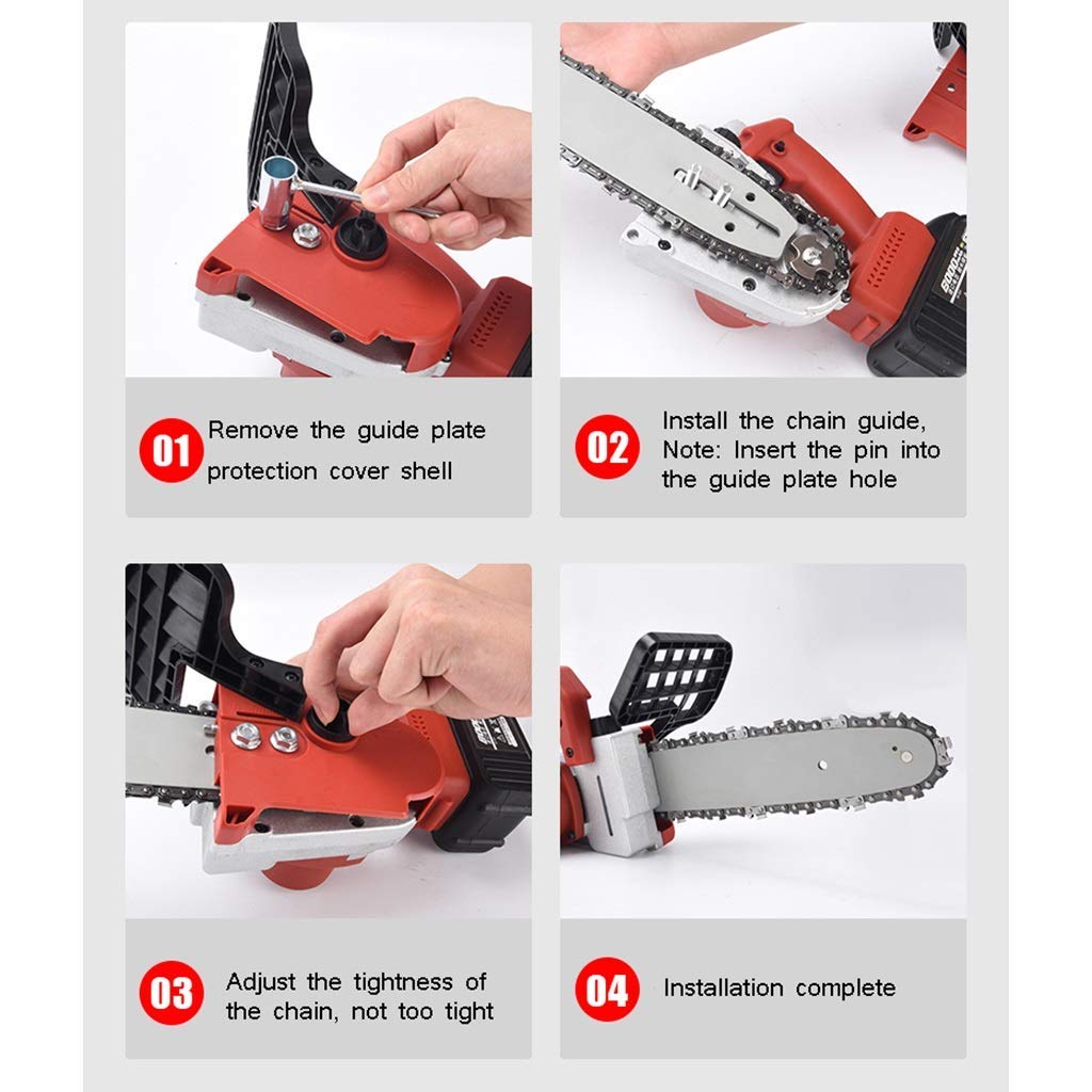 Cordless Electric Chainsaw with Lithium Battery - Lightweight & Portable for Tree Pruning, Orchard Work & Household Use | Perfect for DIY Projects, Landscaping & Small Wood Cutting
