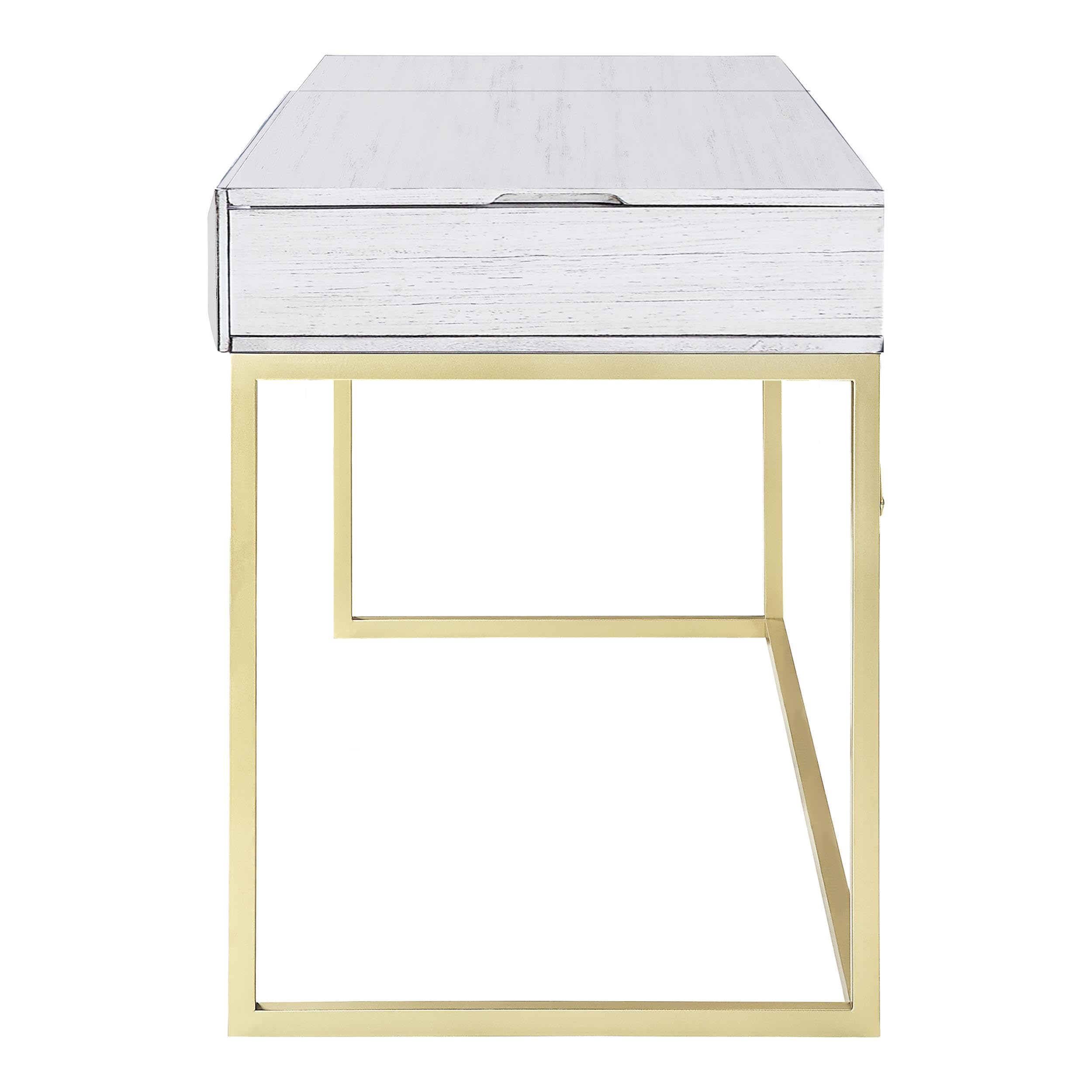 Furniture of America Giffore Modern White Wood Lift-Top Writing Desk - Home Office, Study, Dorm Room & Small Space Solution