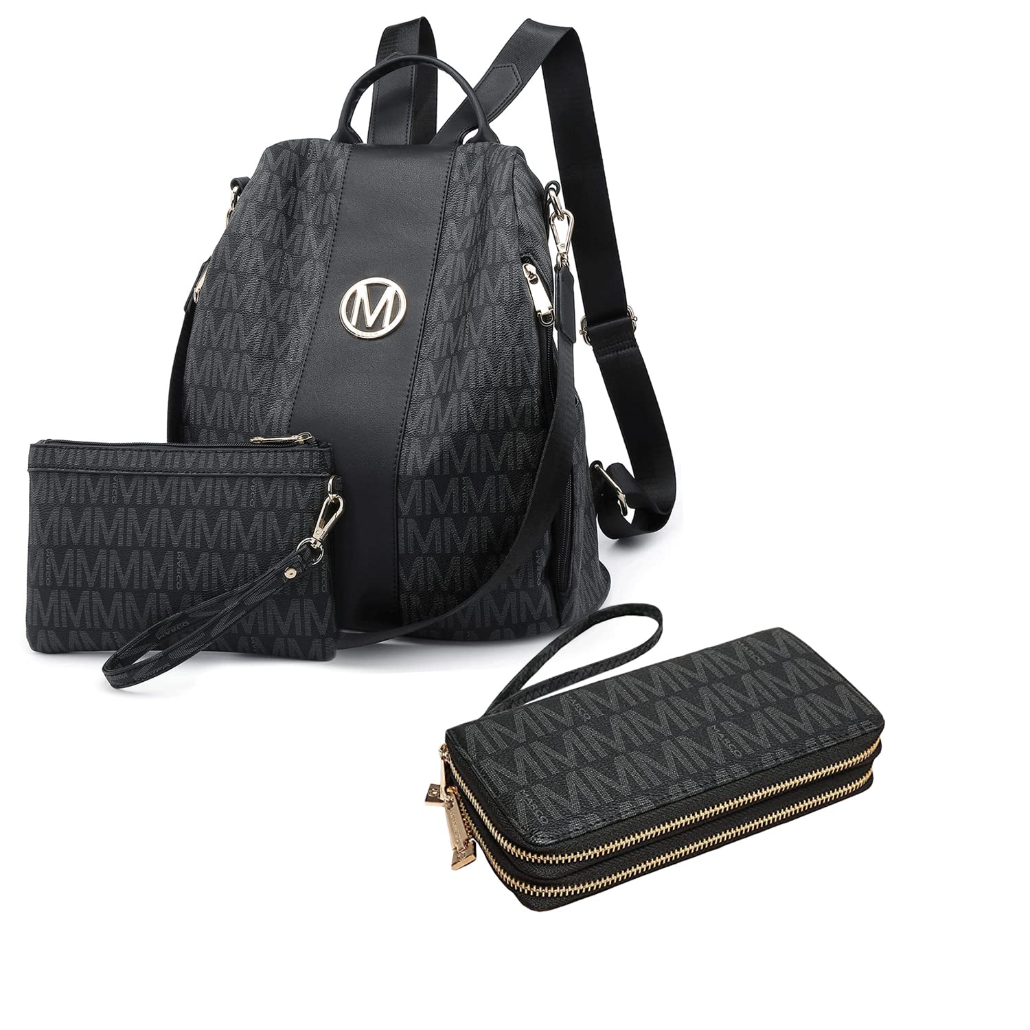 MKP Women's Fashion Backpack Purse with Matching Wallet - Stylish Travel Bag for Work, School & Daily Commute