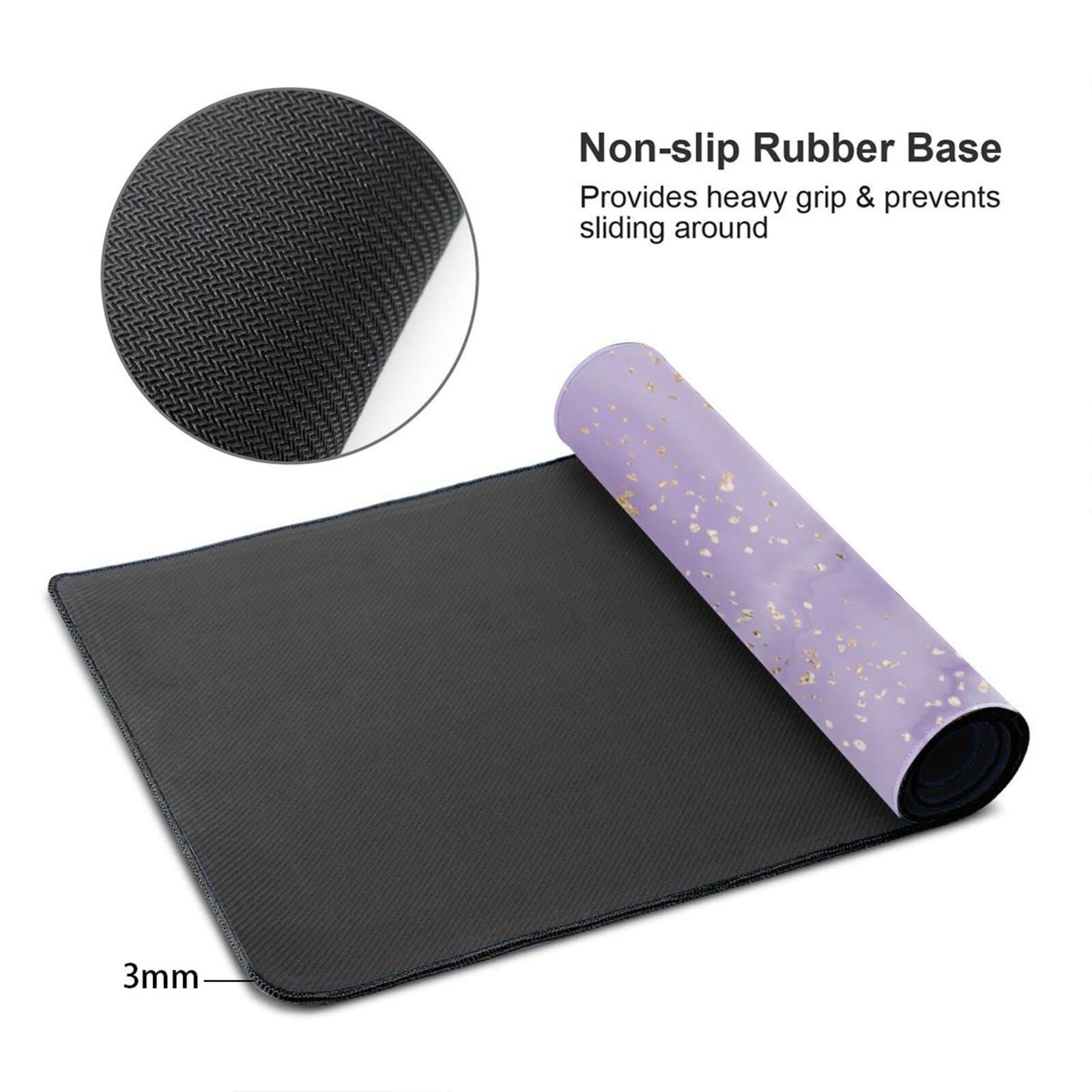 Premium Purple Gold Marble Gaming Mouse Pad - Extra Large 31.5