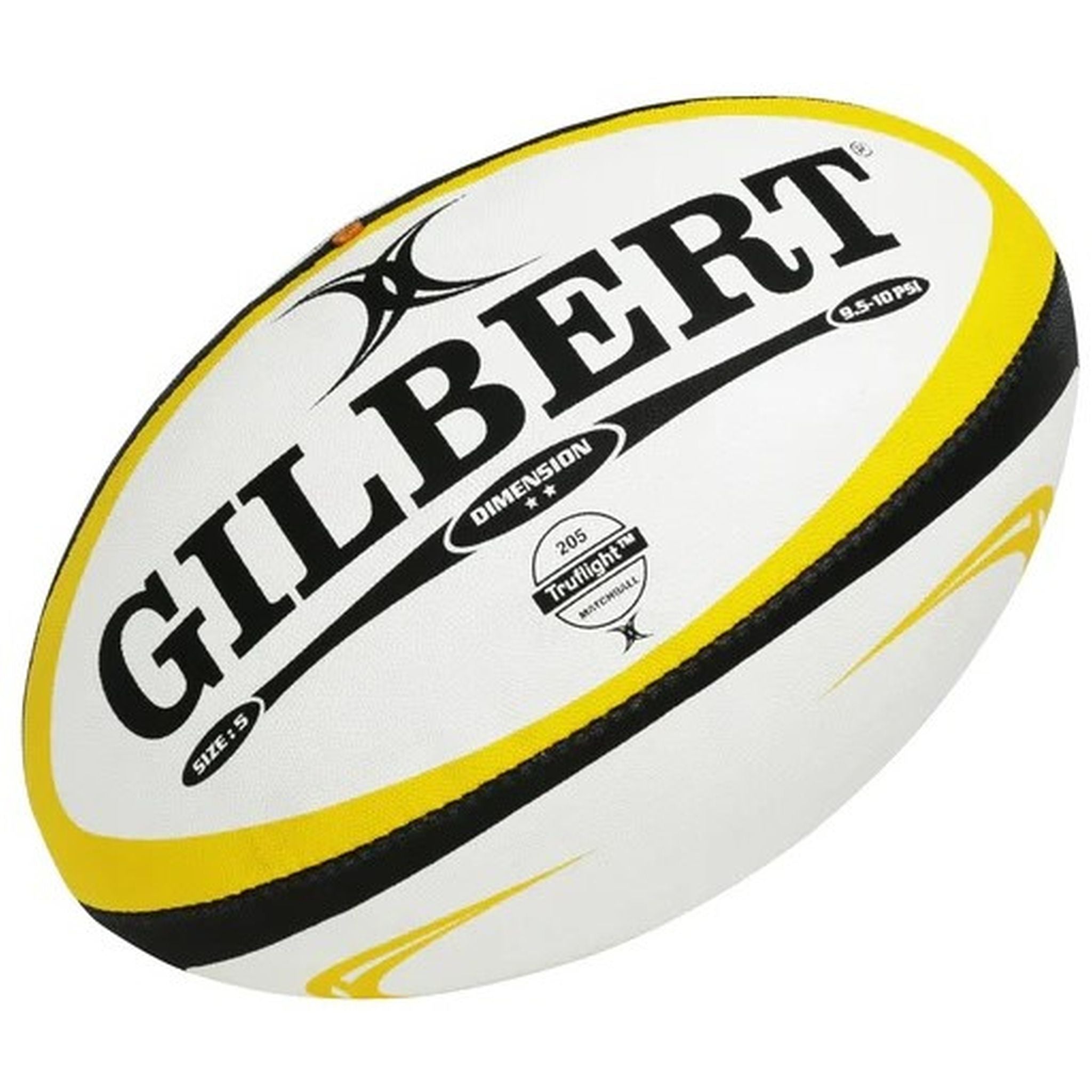 Gilbert Dimension Match Rugby Ball - Official Size & Weight for Training & Matches - Perfect for Rugby Practice, Games, and Sports Enthusiasts