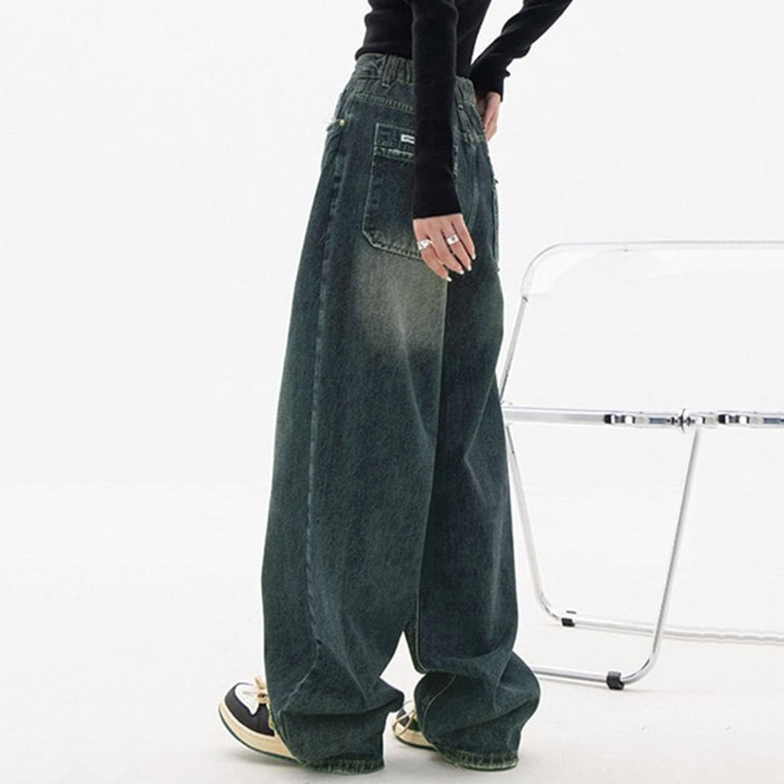 Vintage High Waist Baggy Jeans for Women - Y2K Streetwear & Casual Outfits