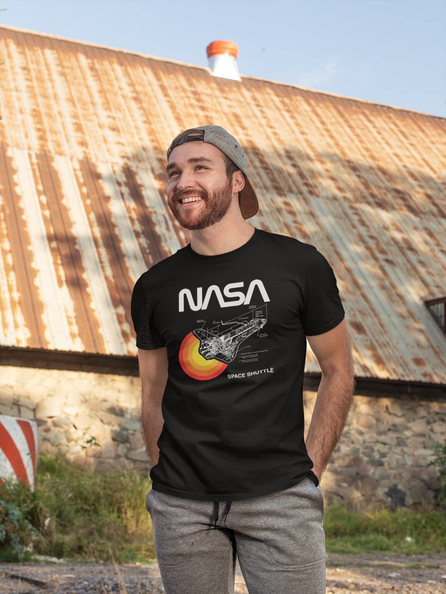 NASA Space Shuttle Graphic Tee for Men & Women - Astronaut Crew Neck T-Shirt with Detailed Spacecraft Diagram - Perfect for Astronomy Fans, Science Enthusiasts & Casual Wear