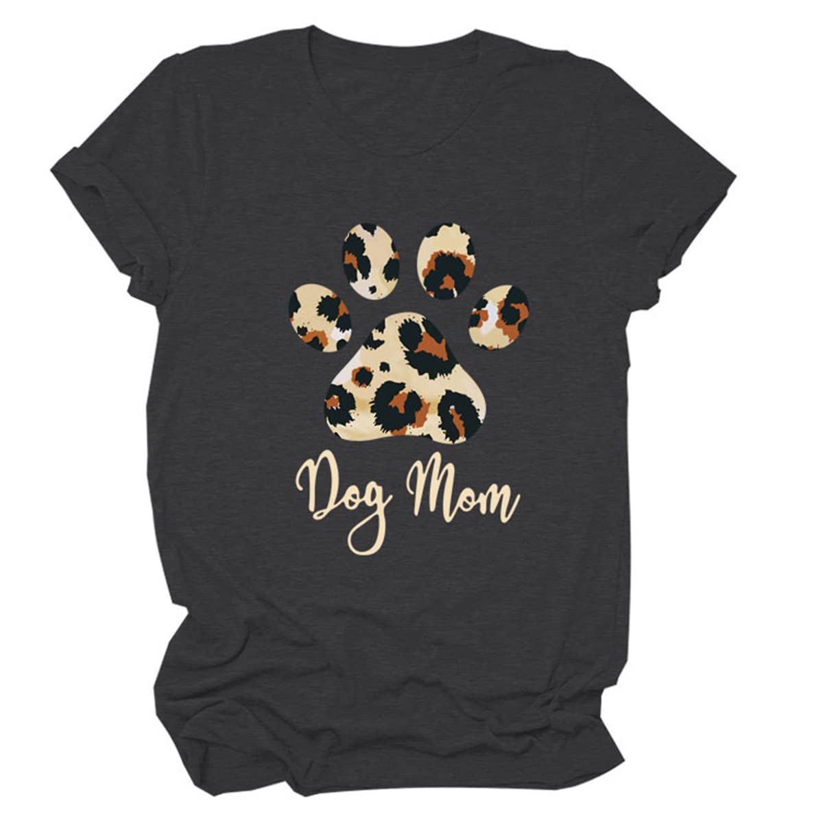 Dog Mom T-Shirt for Women - Cute Leopard Paw Print Graphic Tee, Casual Summer Top, Perfect Mothers Day Gift for Mama | Great for Dog Lovers, Pet Owners & Animal Enthusiasts