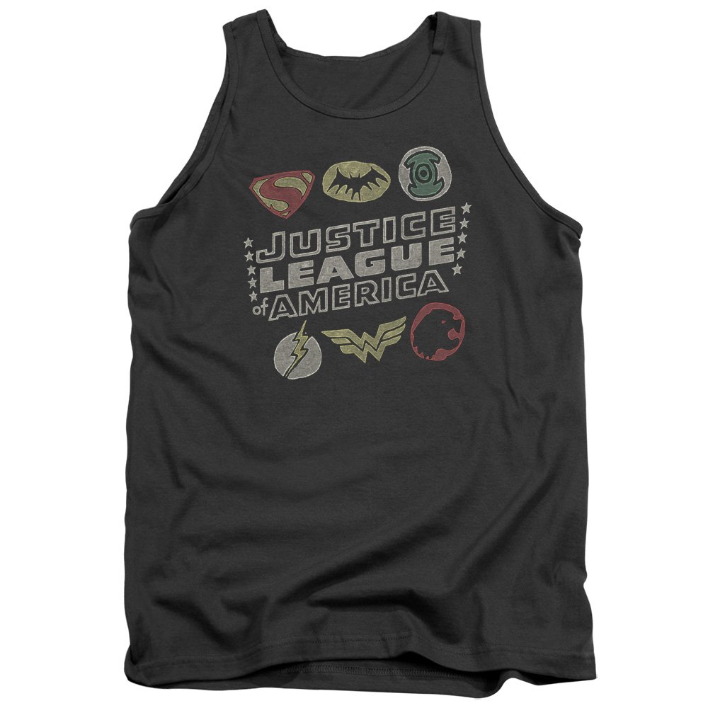 JLA Symbols Unisex Tank Top for Men & Women - Comfortable Superhero Graphic Tee for Casual Wear, Cosplay & Comic Con