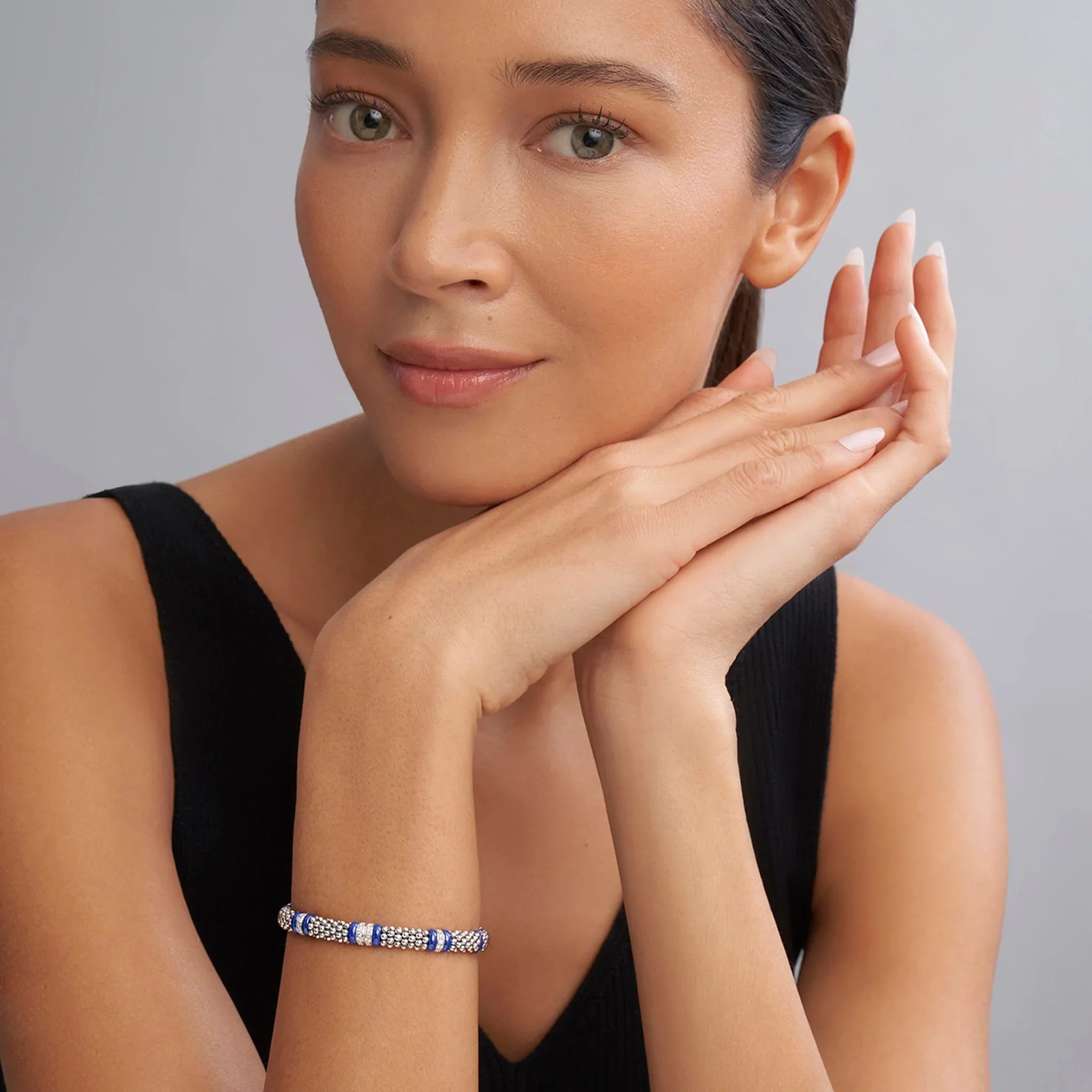 4-Station Diamond Caviar Bracelet for Women | 6mm Round Cut Sparkling Tennis Bracelet | Perfect for Weddings, Parties & Special Occasions
