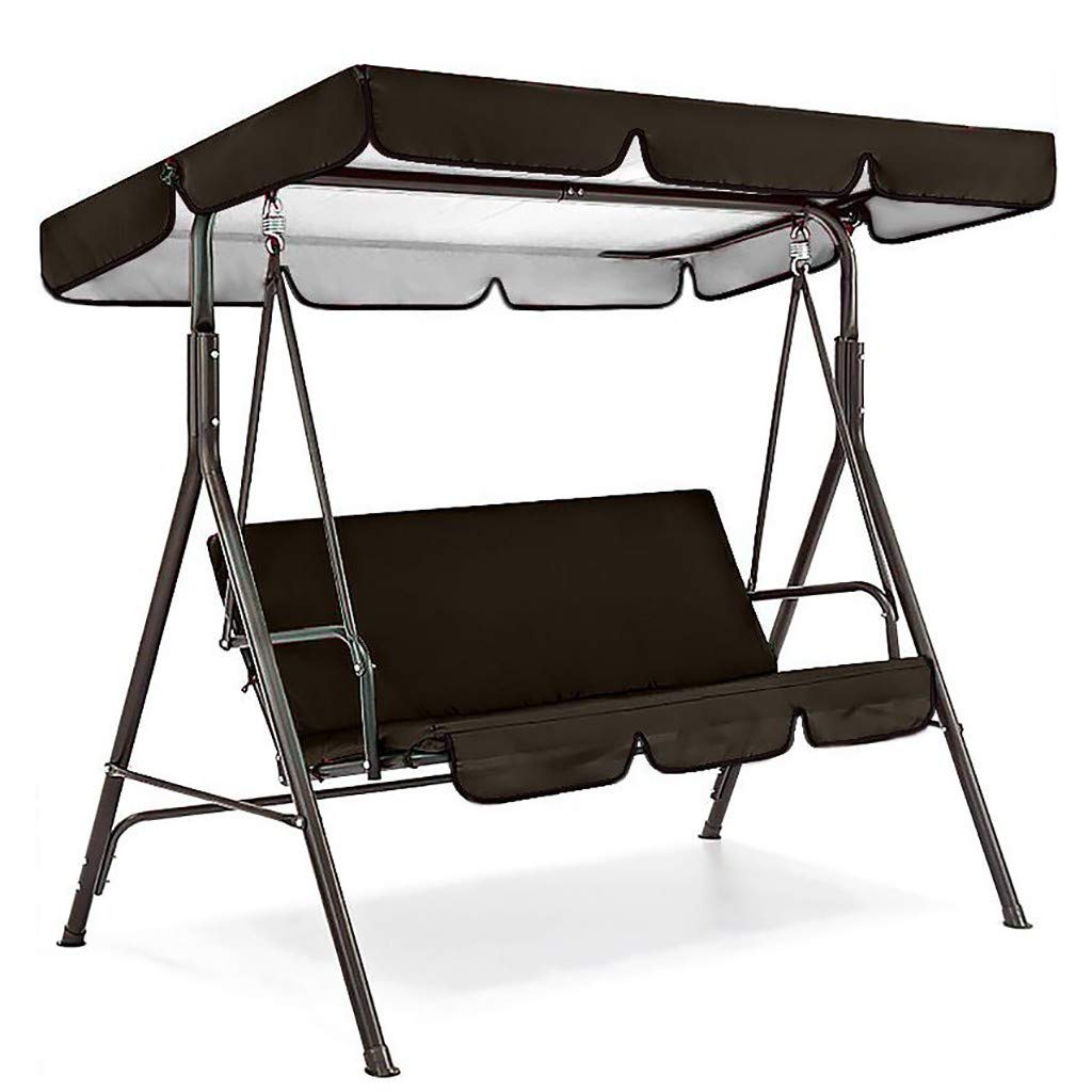 Waterproof Outdoor Swing Cover - UV Resistant Garden Swing Canopy, Patio Chair Cushion Protector, Rainproof & Dustproof Replacement Cover for Swing Seats & Benches (Black) - Perfect for Backyard, Porch, Deck & Outdoor Furniture Protection